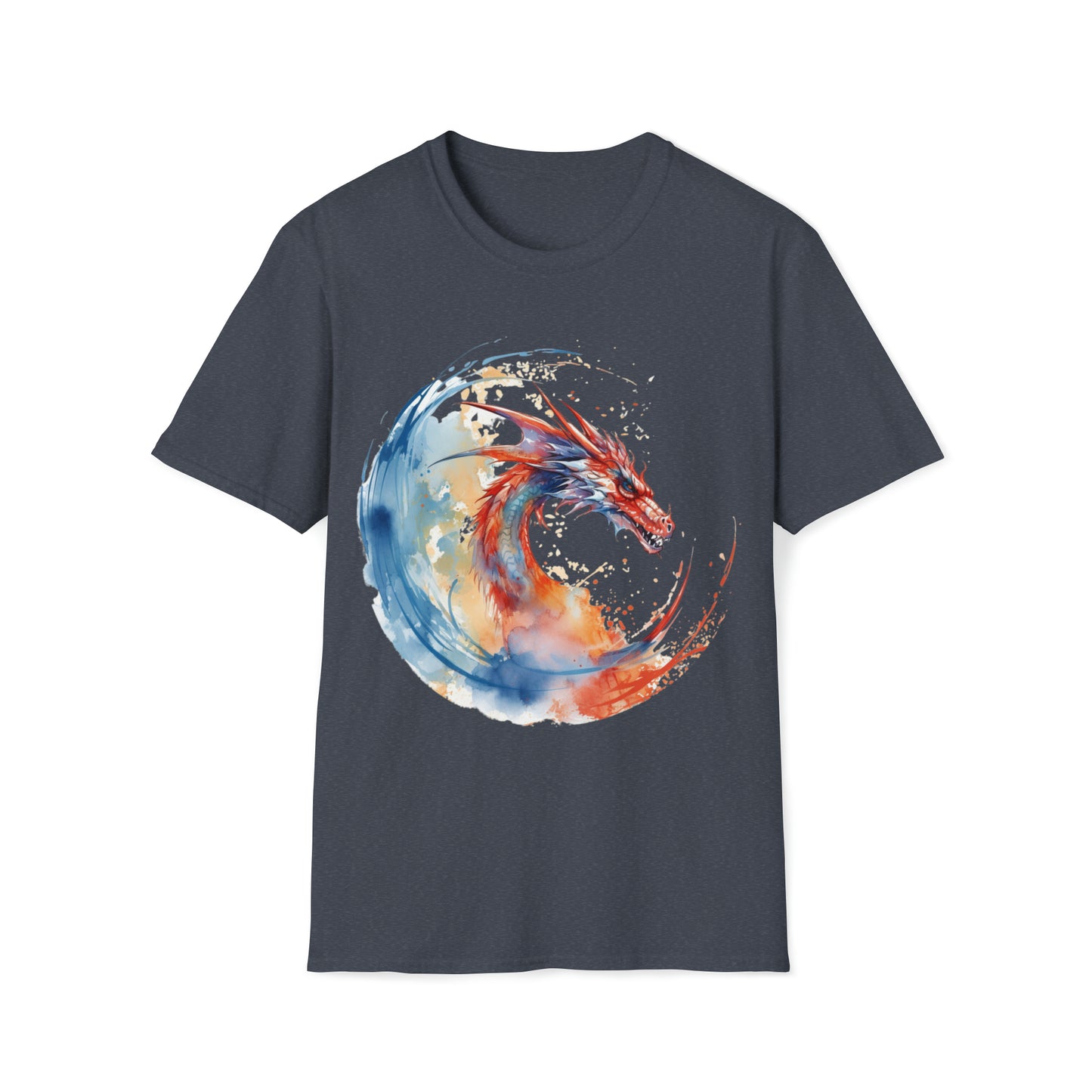 Dragon Watercolor Tee Shirt - Captivating Fantasy Art Apparel T-Shirt, Mythical Creature, Dragon Lover, Enchanting Design, Mystical Beauty