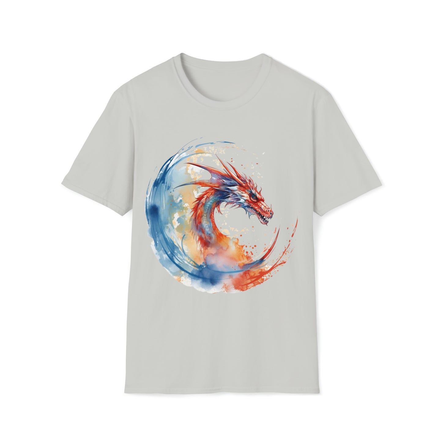 Dragon Watercolor Tee Shirt - Captivating Fantasy Art Apparel T-Shirt, Mythical Creature, Dragon Lover, Enchanting Design, Mystical Beauty