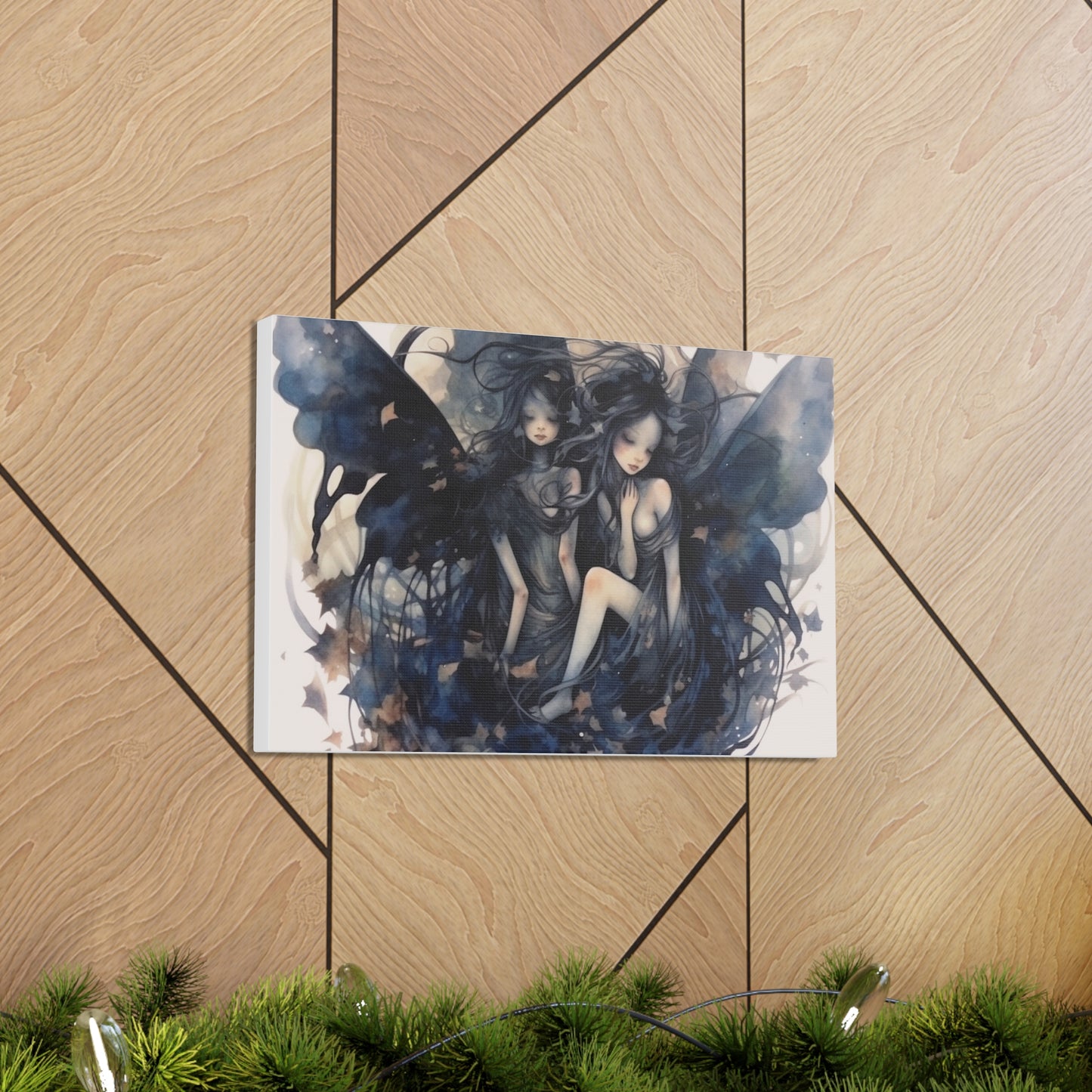 Dark Fairies Watercolor art Canvas Gallery Wraps