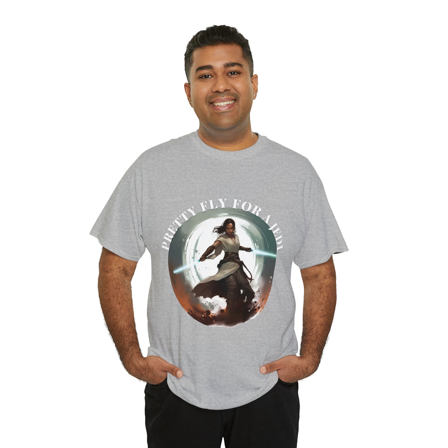 Pretty Fly for a Jedi Tee Shirt - Perfect Gift for Sci-Fi Fans Unisex Heavy Cotton Tee