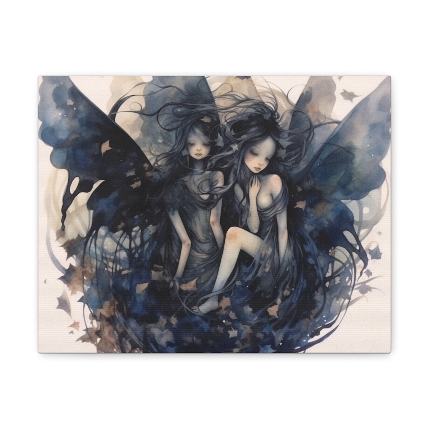 Dark Fairies Watercolor art Canvas Gallery Wraps