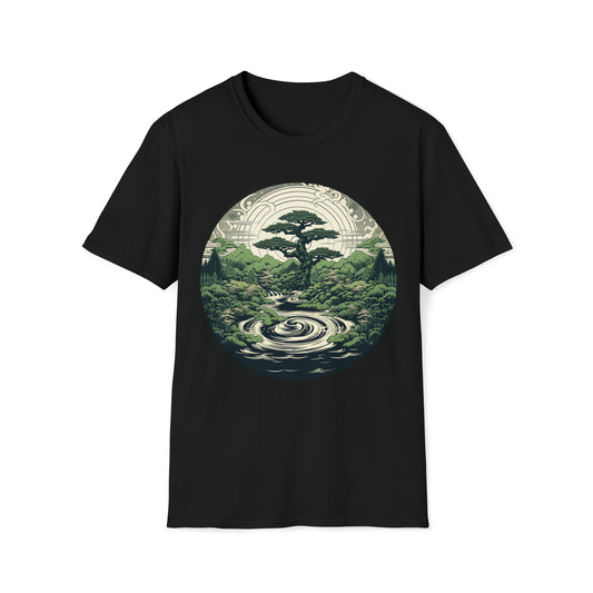 Green Zen Garden Tee Shirt, Meditate by the Serene Pond, Green Zen Garden Tee, Meditation Pond Shirt, Serene Nature Tee, Mindfulness Apparel