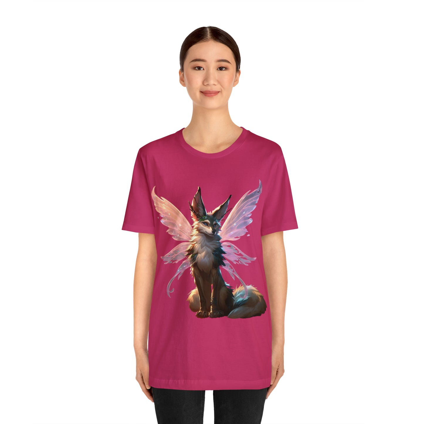 Enchanting Wolf Pixie Tee Shirt - Magical Design for Fantasy Lovers - Unisex Jersey Short Sleeve Tee