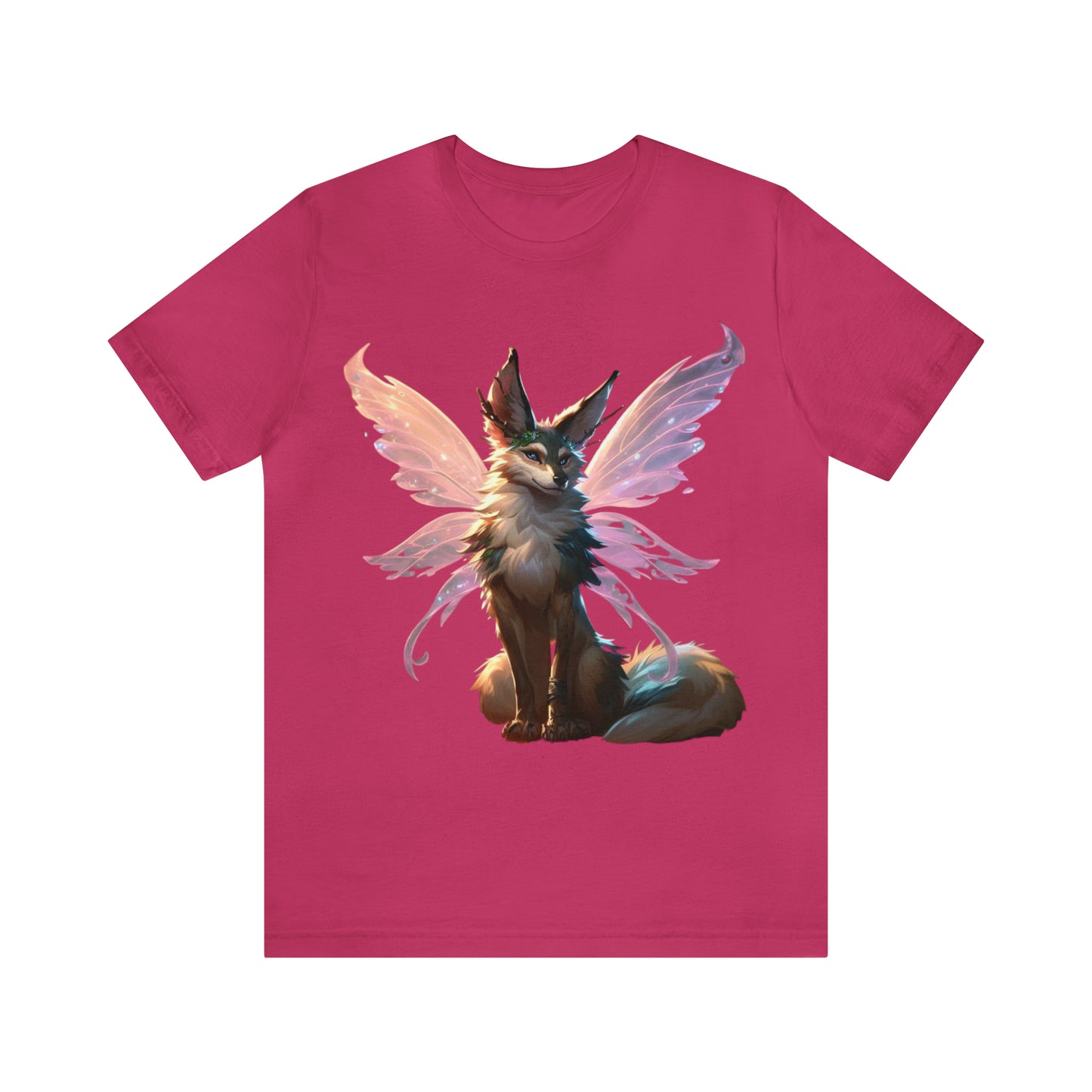 Enchanting Wolf Pixie Tee Shirt - Magical Design for Fantasy Lovers - Unisex Jersey Short Sleeve Tee