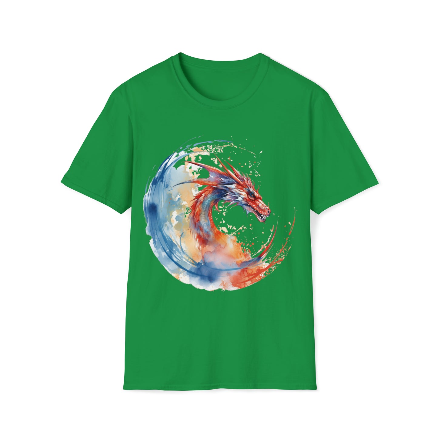 Dragon Watercolor Tee Shirt - Captivating Fantasy Art Apparel T-Shirt, Mythical Creature, Dragon Lover, Enchanting Design, Mystical Beauty