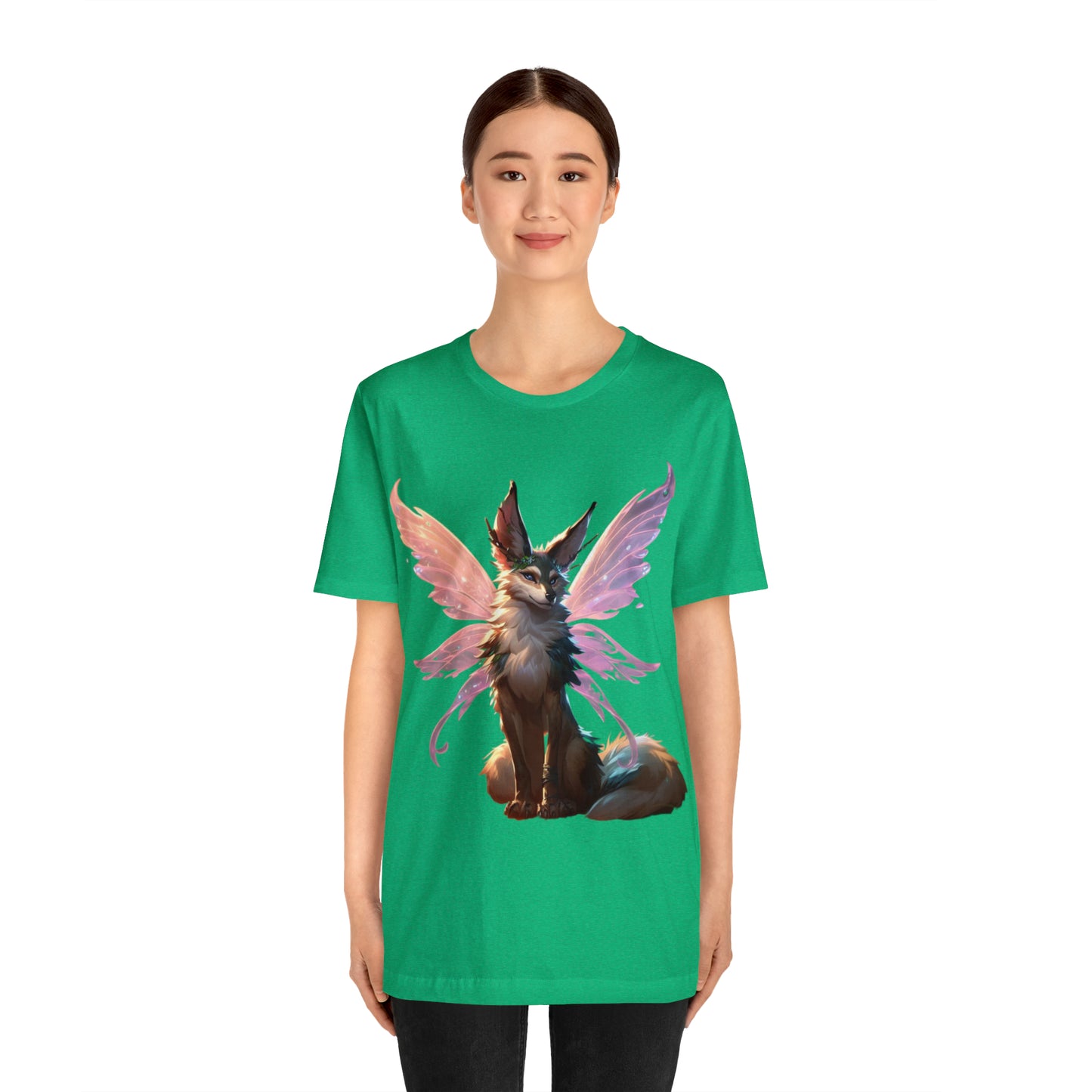 Enchanting Wolf Pixie Tee Shirt - Magical Design for Fantasy Lovers - Unisex Jersey Short Sleeve Tee