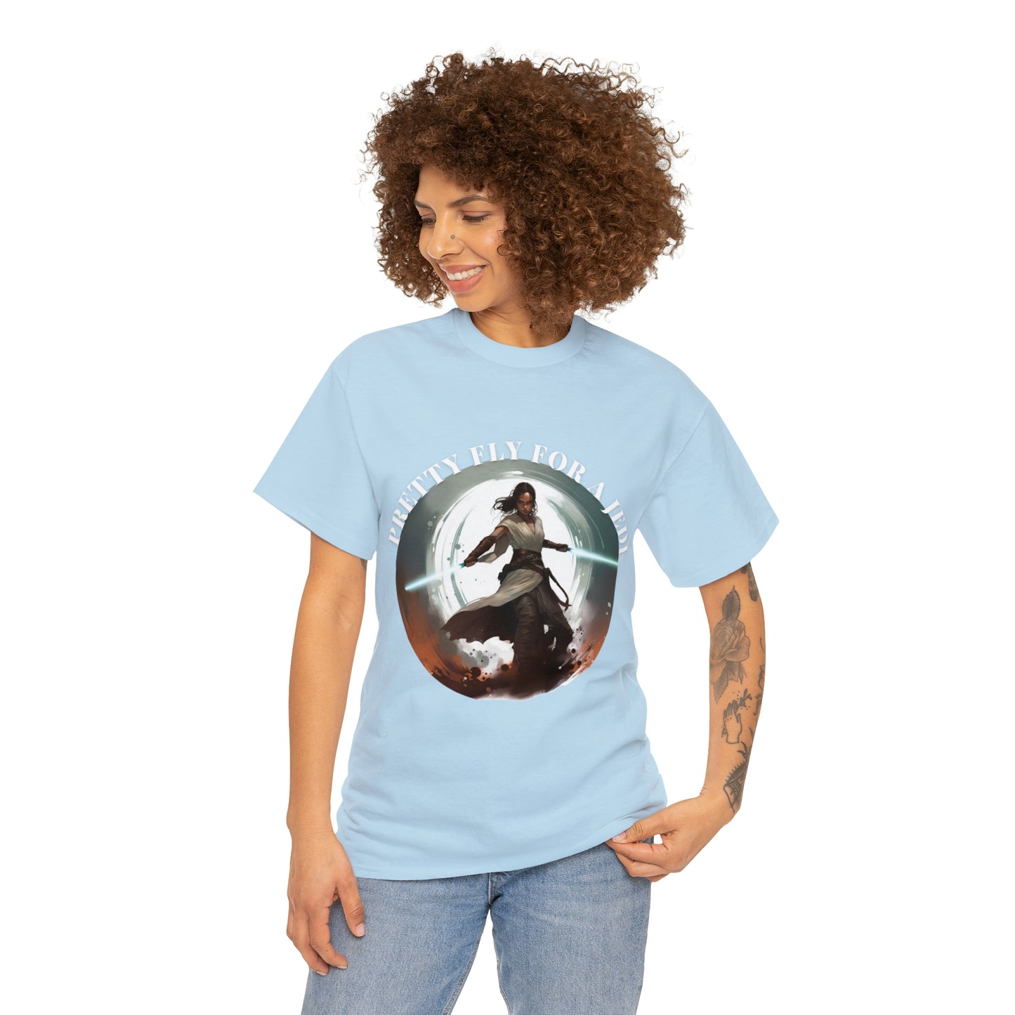 Pretty Fly for a Jedi Tee Shirt - Perfect Gift for Sci-Fi Fans Unisex Heavy Cotton Tee