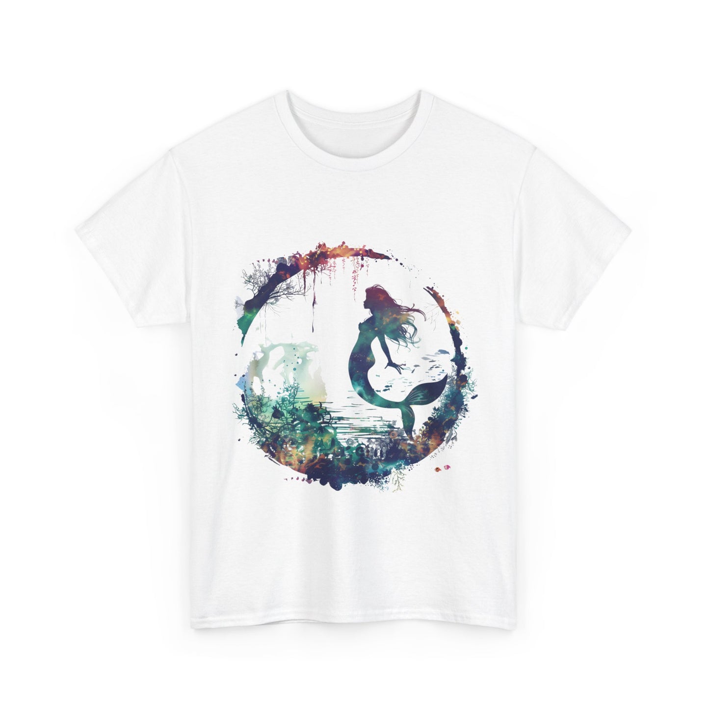 Enchanted Mermaid Silhouette - Dark Academia Unisex Heavy Cotton Tee