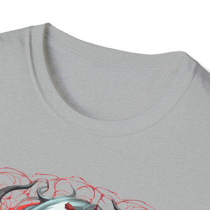 Mythical Fantasy Fairy Life Blood Scythe - Skulls, Roses, and Beautiful Woman - Enchanting Gothic T-Shirt, Gift for her, Witchy Gift.