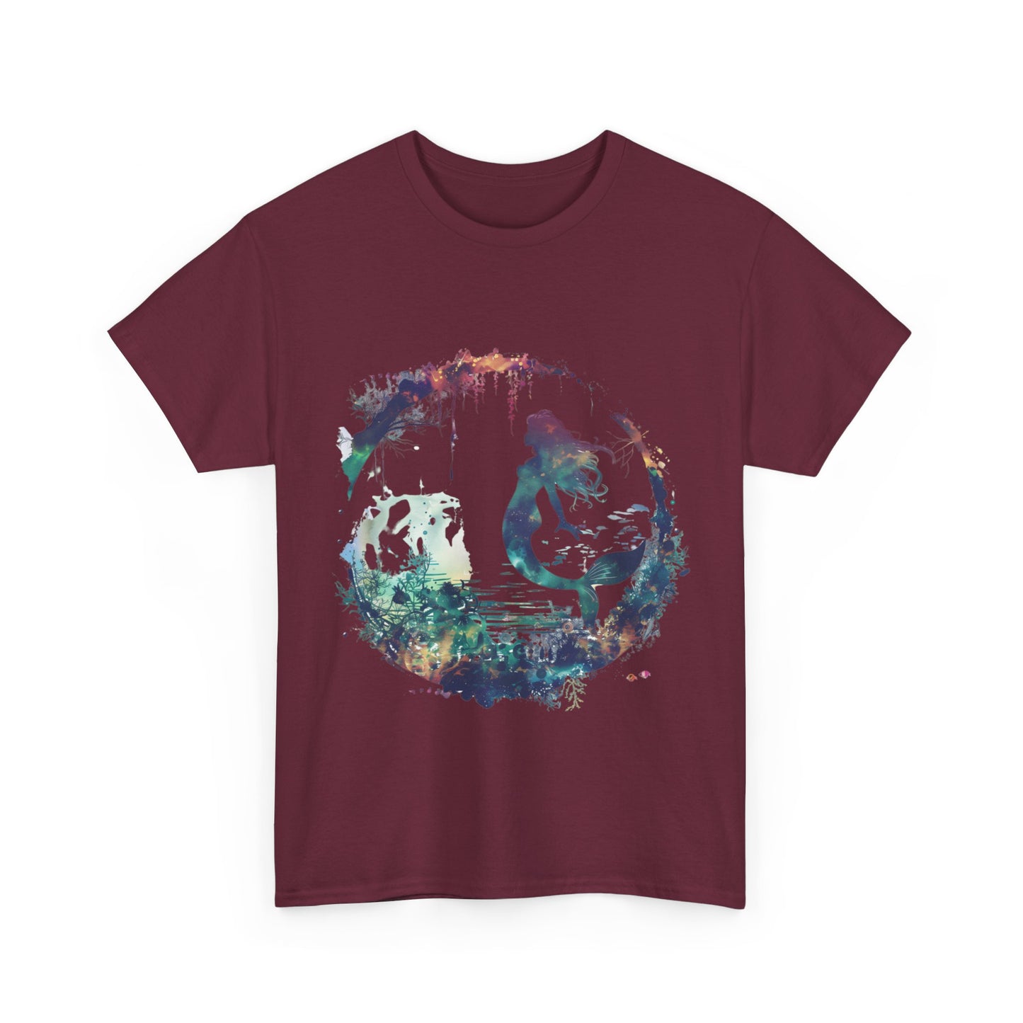 Enchanted Mermaid Silhouette - Dark Academia Unisex Heavy Cotton Tee