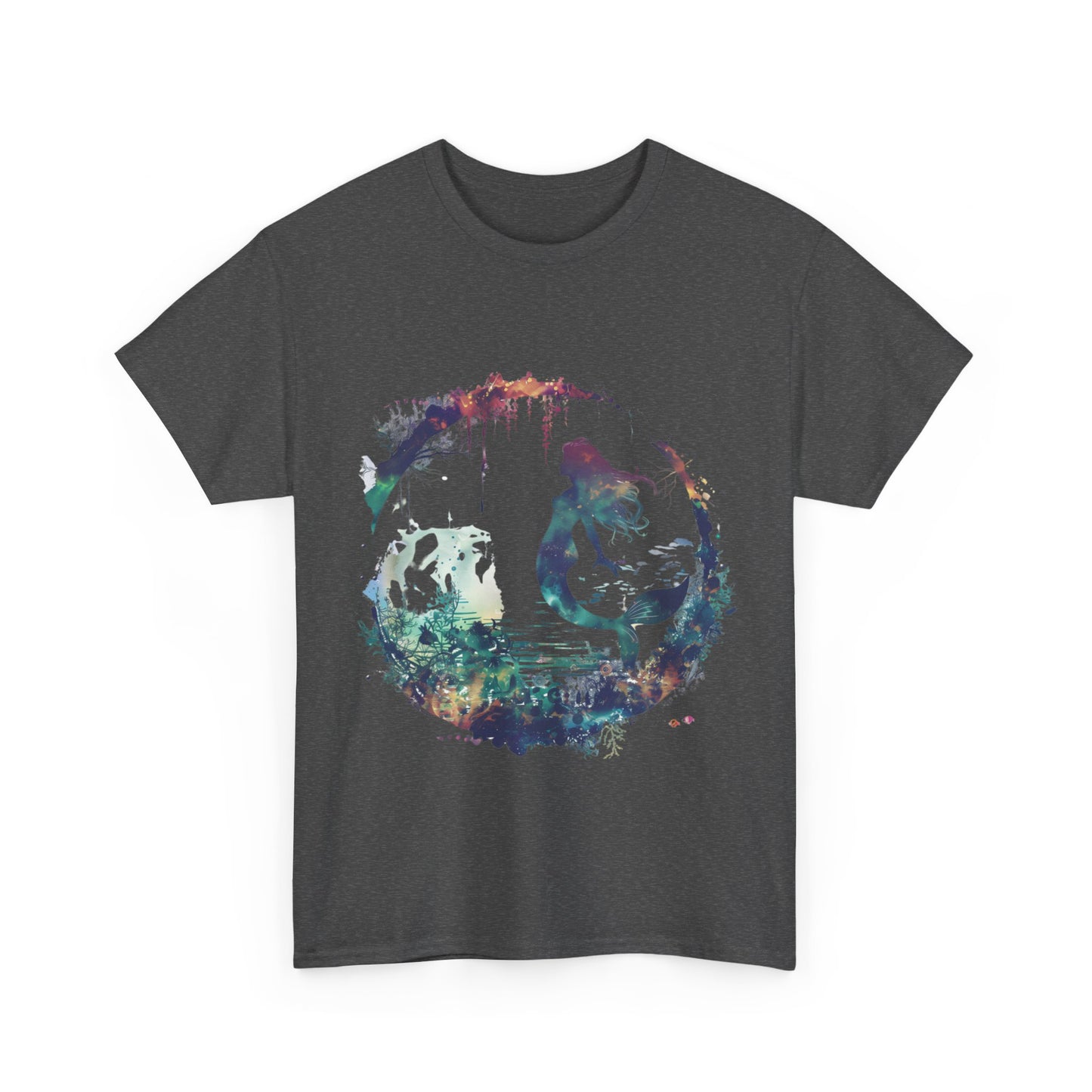 Enchanted Mermaid Silhouette - Dark Academia Unisex Heavy Cotton Tee