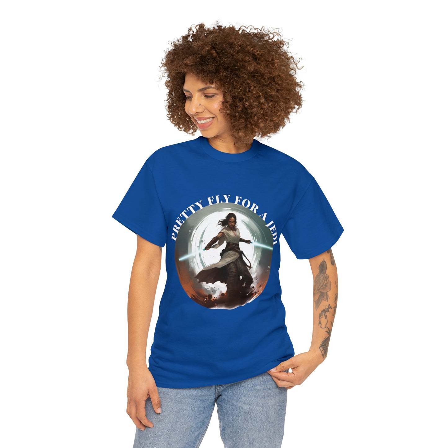 Pretty Fly for a Jedi Tee Shirt - Perfect Gift for Sci-Fi Fans Unisex Heavy Cotton Tee