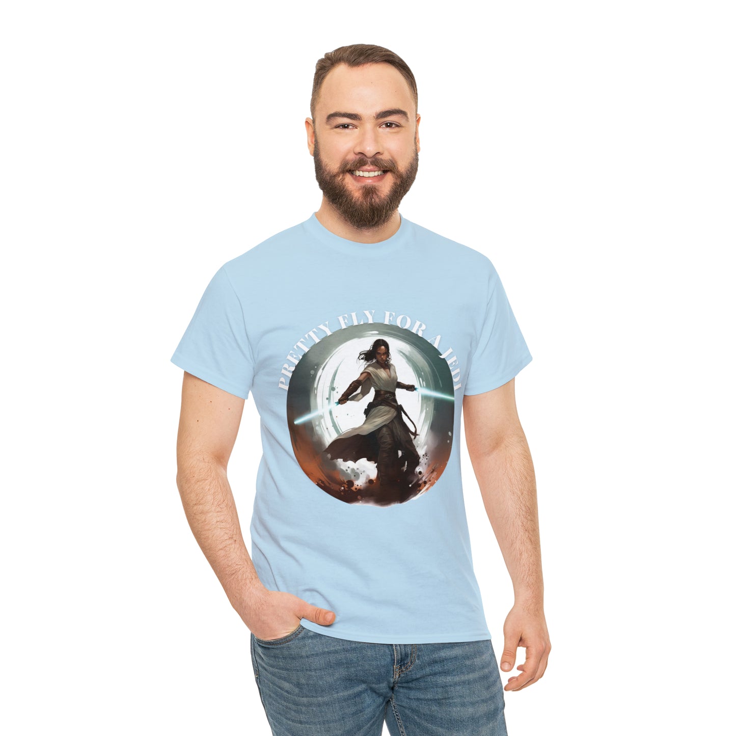 Pretty Fly for a Jedi Tee Shirt - Perfect Gift for Sci-Fi Fans Unisex Heavy Cotton Tee