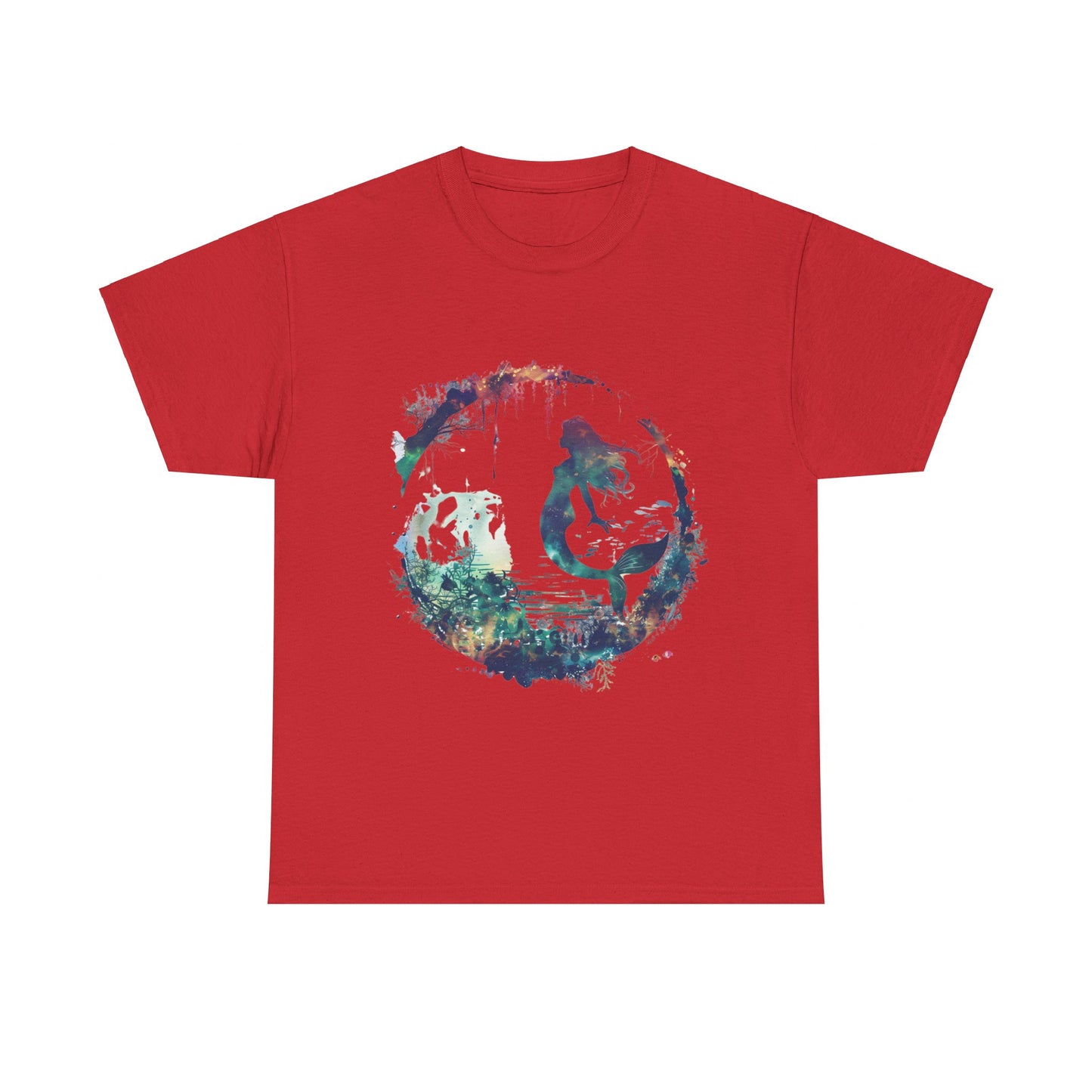 Enchanted Mermaid Silhouette - Dark Academia Unisex Heavy Cotton Tee