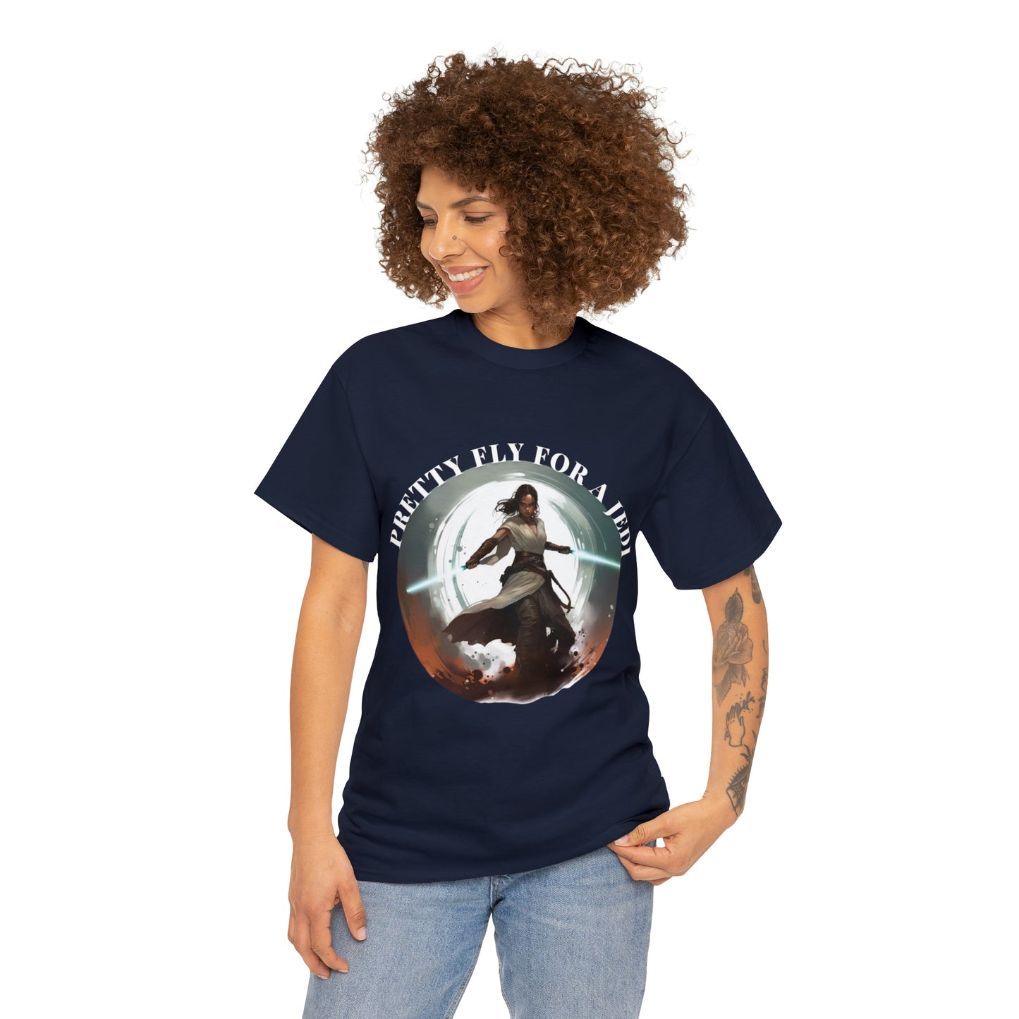 Pretty Fly for a Jedi Tee Shirt - Perfect Gift for Sci-Fi Fans Unisex Heavy Cotton Tee