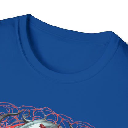 Mythical Fantasy Fairy Life Blood Scythe - Skulls, Roses, and Beautiful Woman - Enchanting Gothic T-Shirt, Gift for her, Witchy Gift.