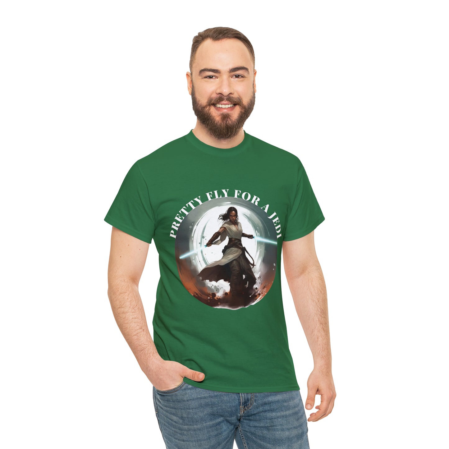 Pretty Fly for a Jedi Tee Shirt - Perfect Gift for Sci-Fi Fans Unisex Heavy Cotton Tee