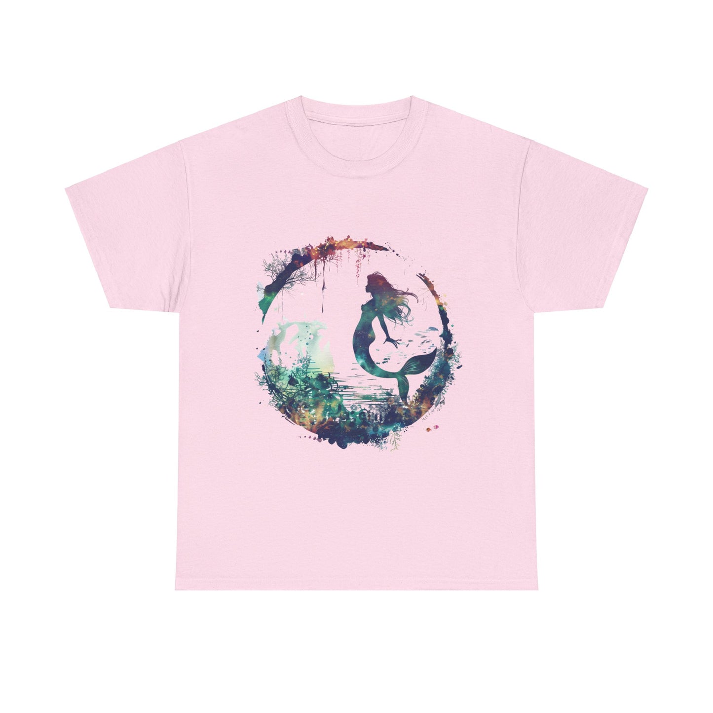 Enchanted Mermaid Silhouette - Dark Academia Unisex Heavy Cotton Tee