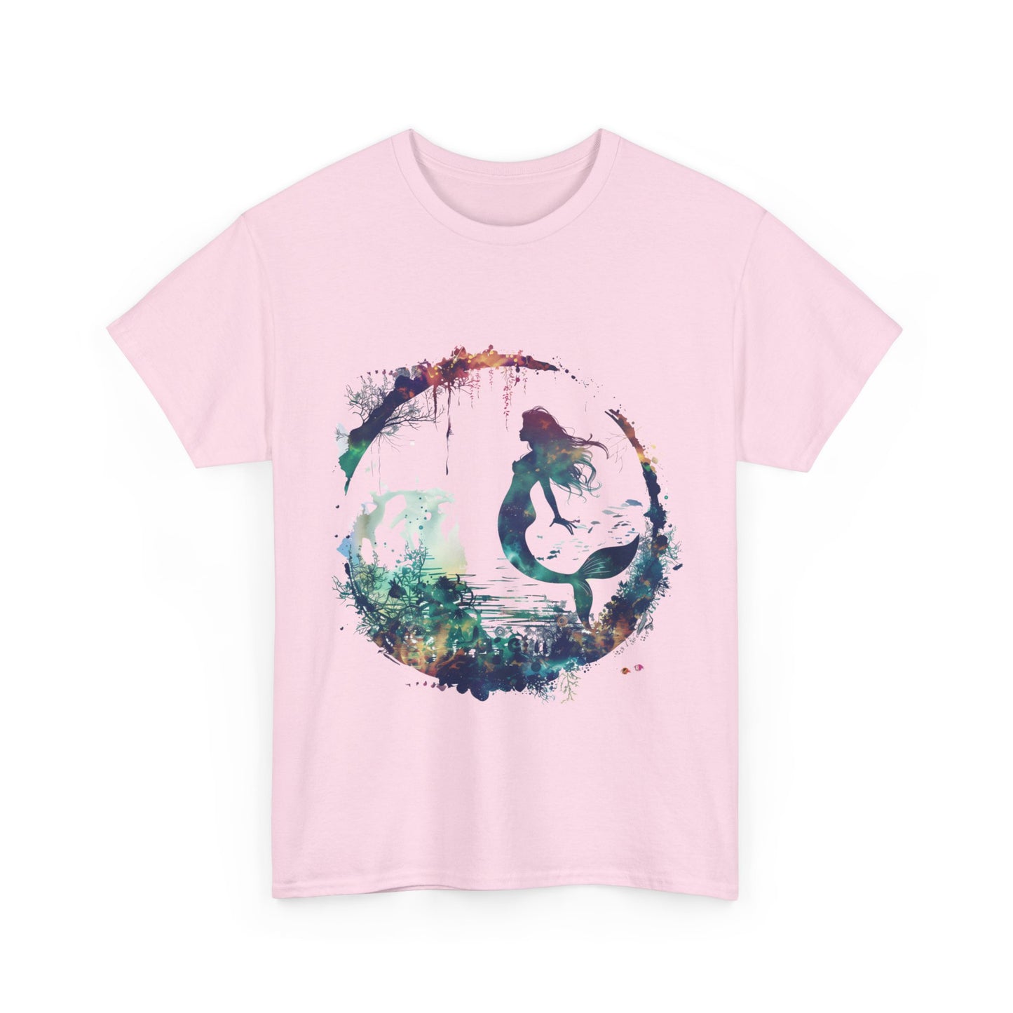 Enchanted Mermaid Silhouette - Dark Academia Unisex Heavy Cotton Tee