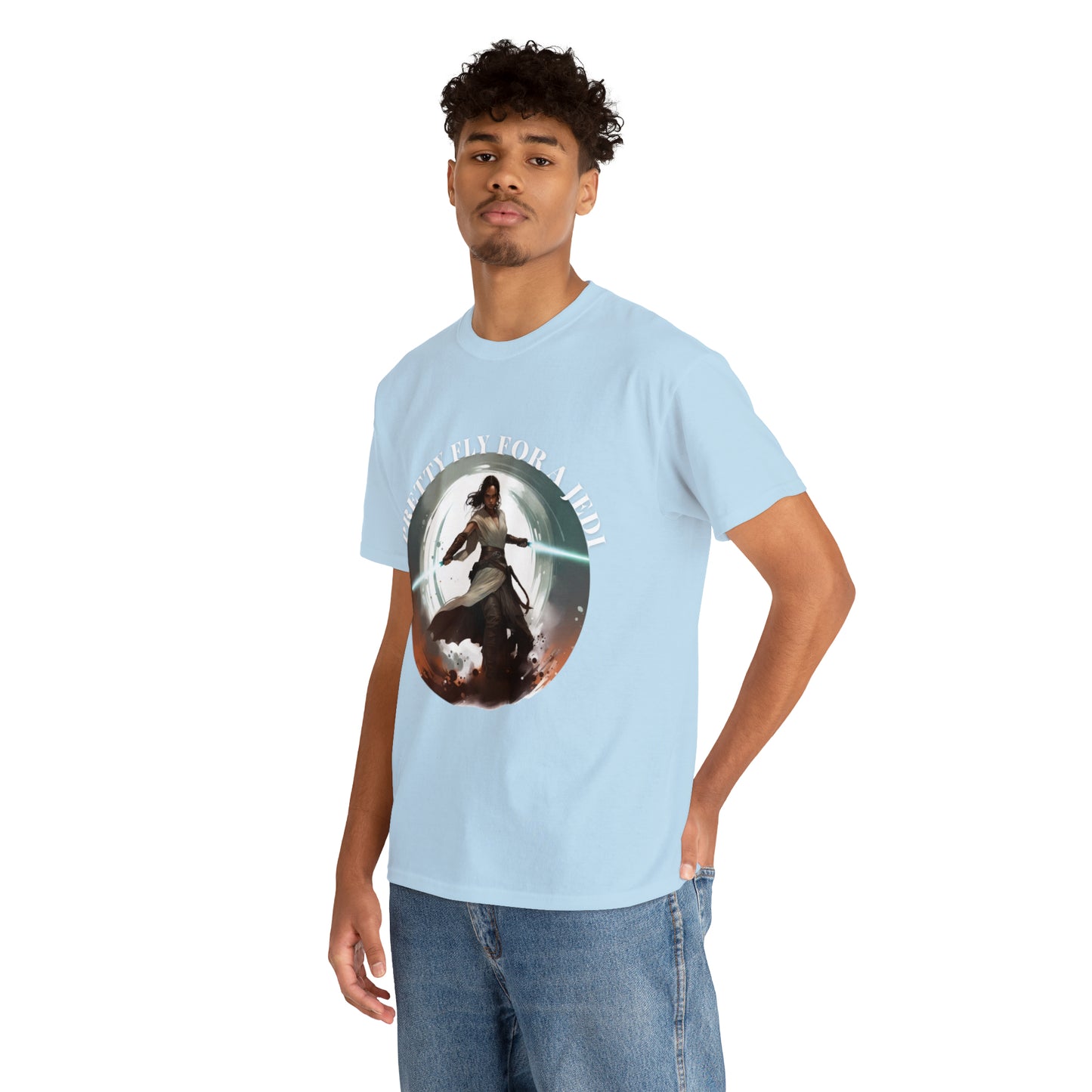 Pretty Fly for a Jedi Tee Shirt - Perfect Gift for Sci-Fi Fans Unisex Heavy Cotton Tee