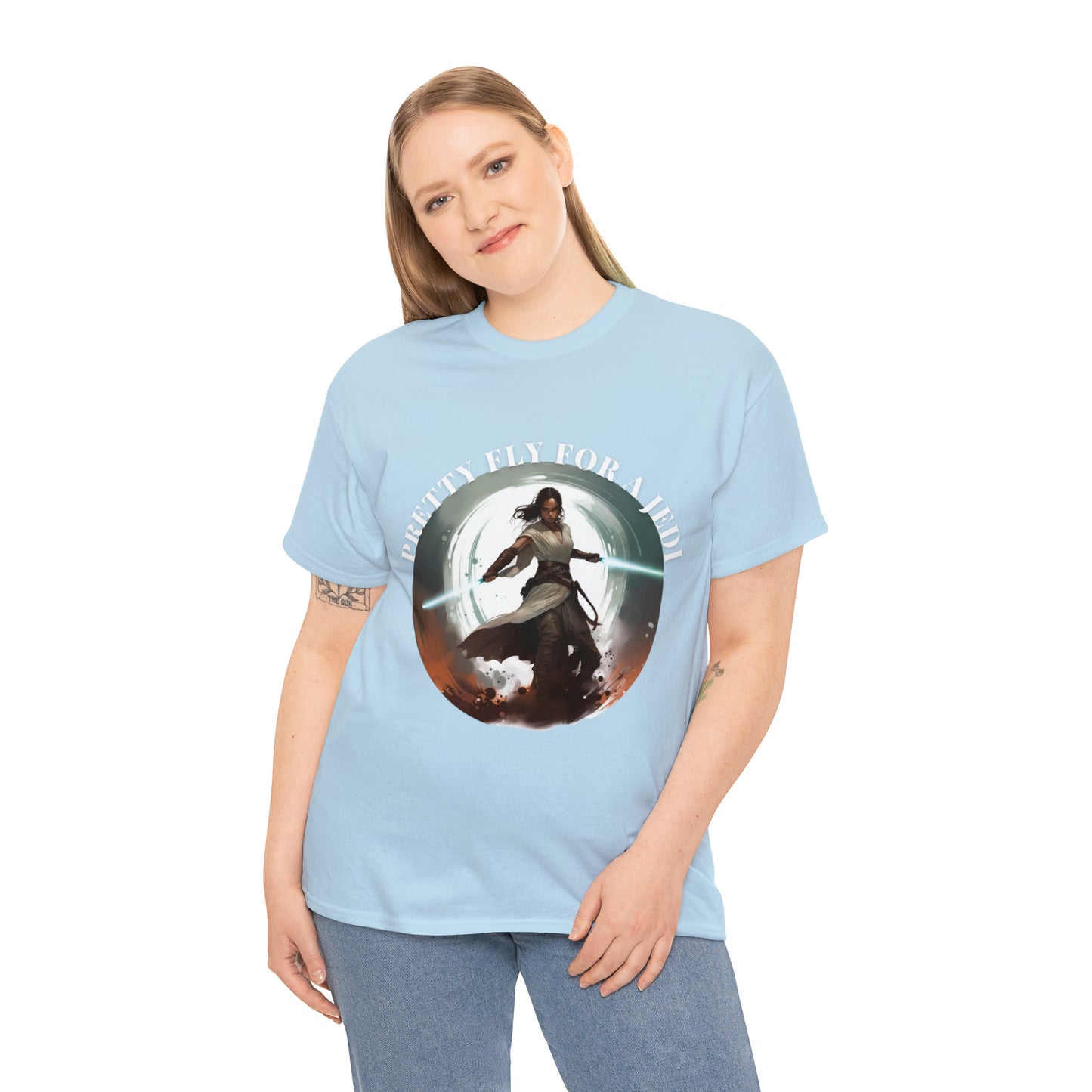 Pretty Fly for a Jedi Tee Shirt - Perfect Gift for Sci-Fi Fans Unisex Heavy Cotton Tee