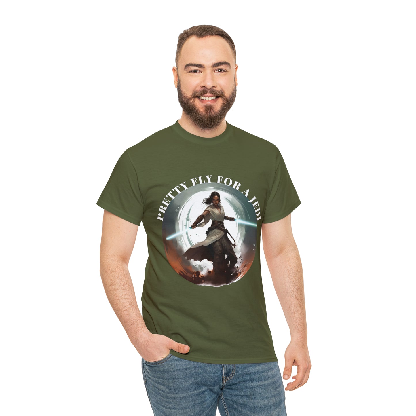 Pretty Fly for a Jedi Tee Shirt - Perfect Gift for Sci-Fi Fans Unisex Heavy Cotton Tee
