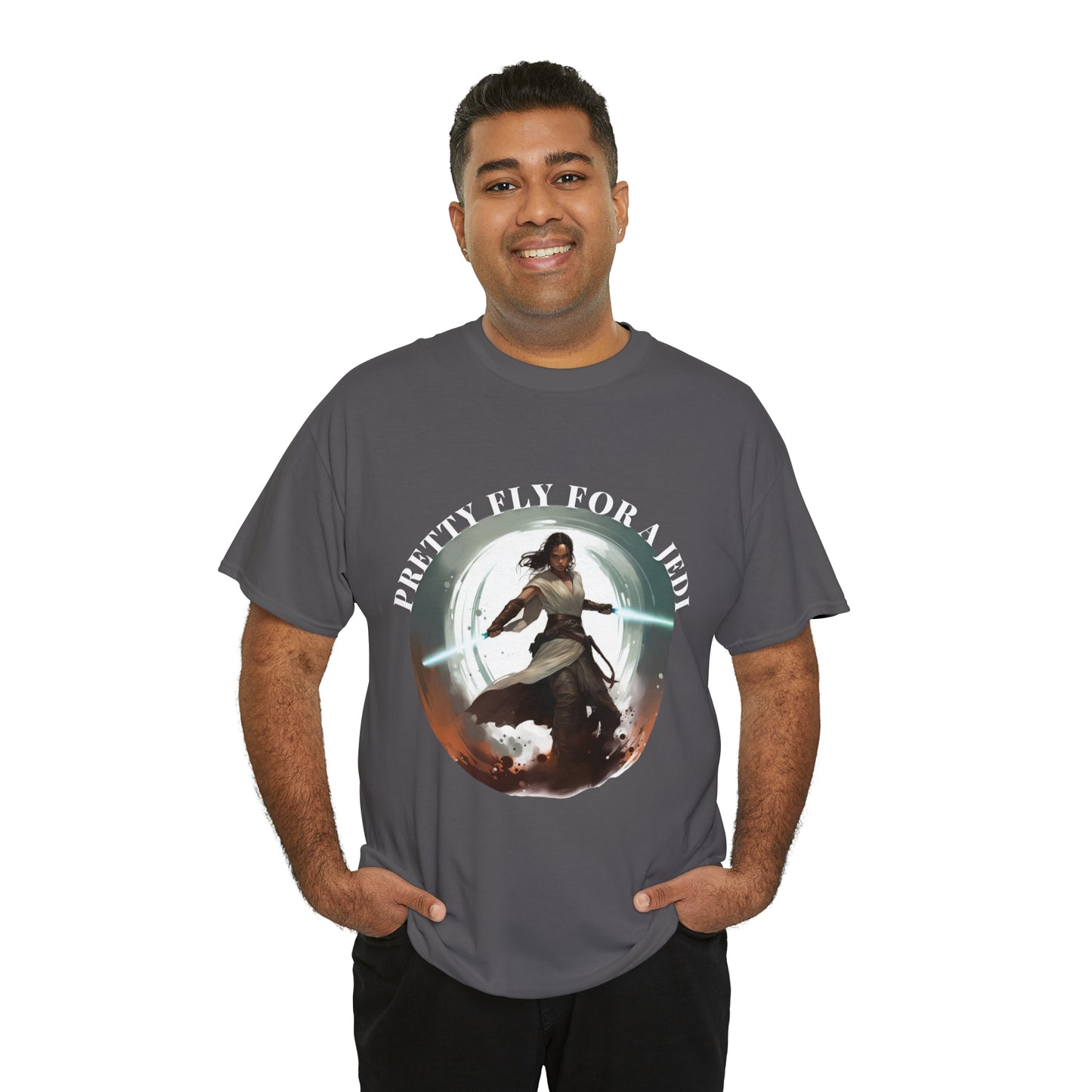 Pretty Fly for a Jedi Tee Shirt - Perfect Gift for Sci-Fi Fans Unisex Heavy Cotton Tee