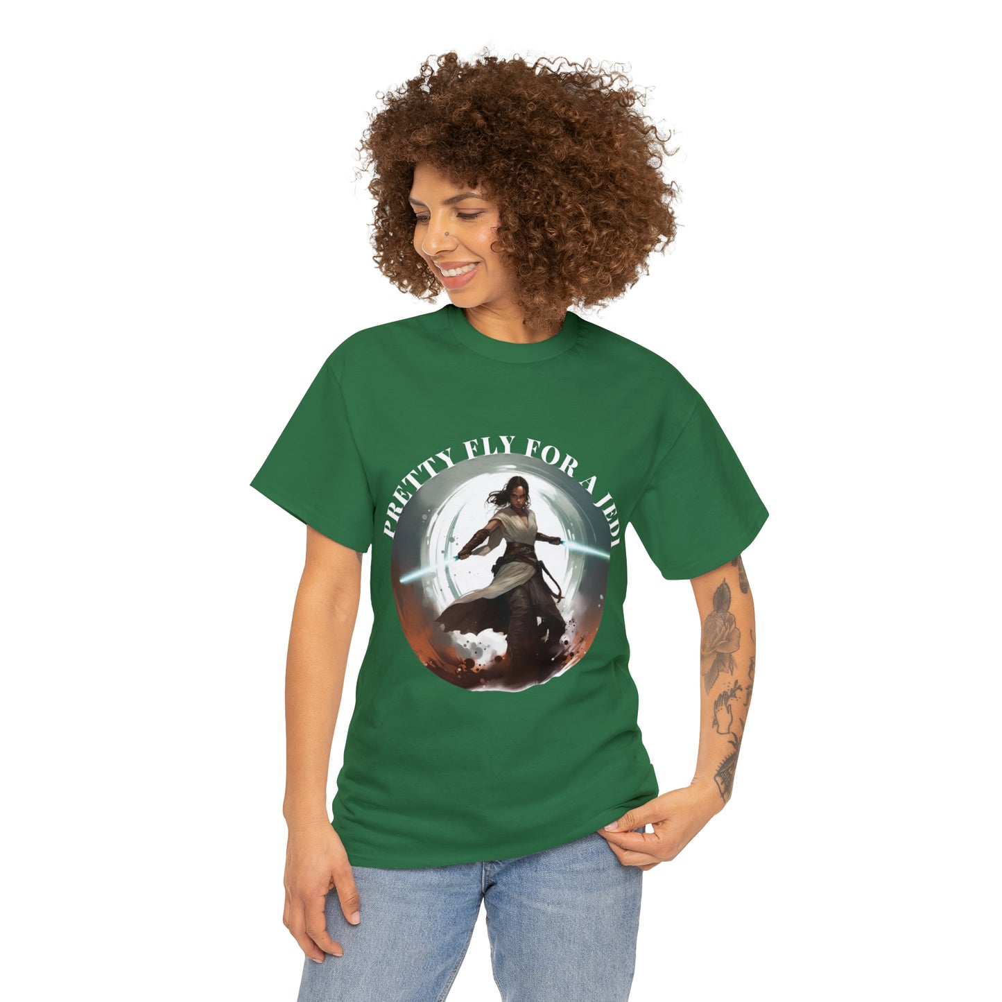Pretty Fly for a Jedi Tee Shirt - Perfect Gift for Sci-Fi Fans Unisex Heavy Cotton Tee