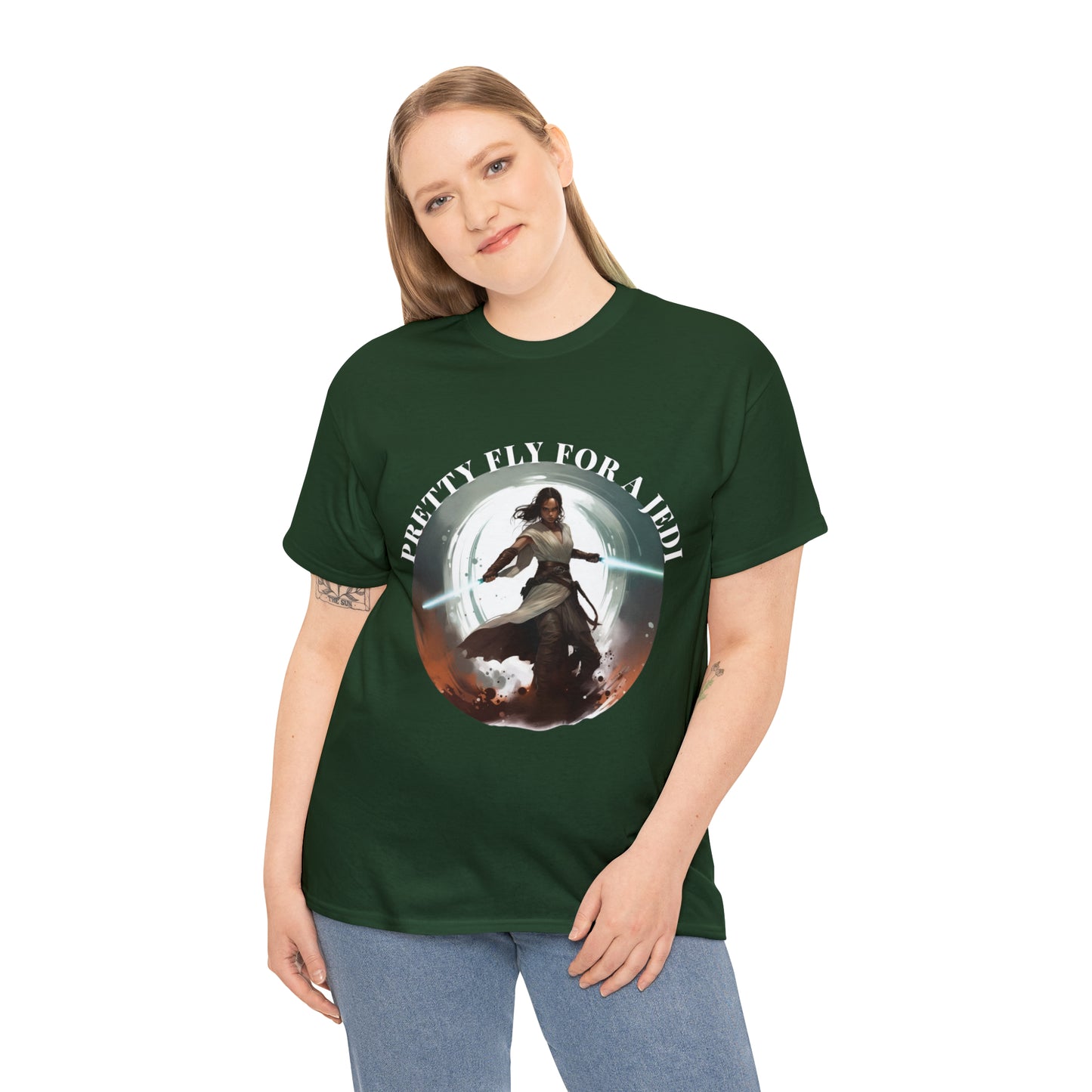 Pretty Fly for a Jedi Tee Shirt - Perfect Gift for Sci-Fi Fans Unisex Heavy Cotton Tee