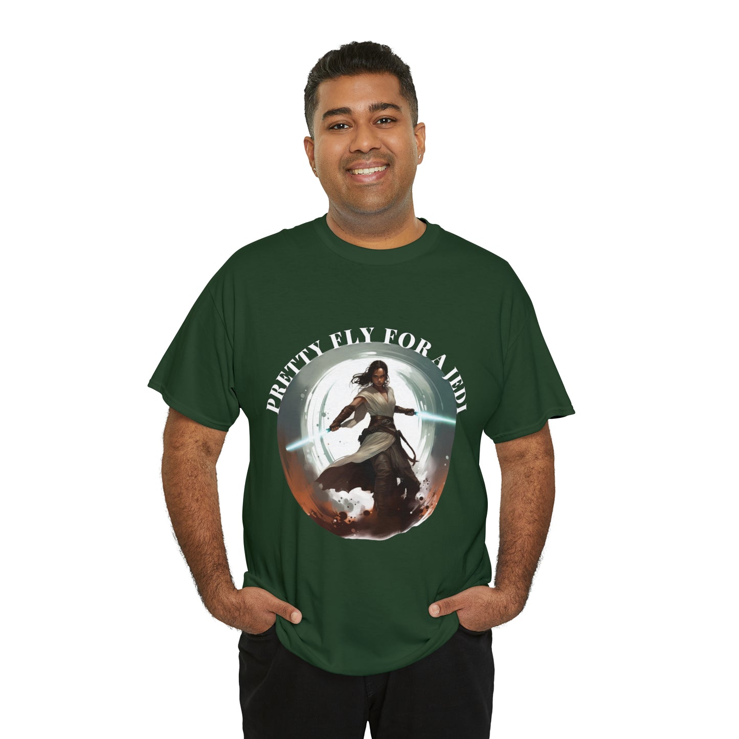 Pretty Fly for a Jedi Tee Shirt - Perfect Gift for Sci-Fi Fans Unisex Heavy Cotton Tee