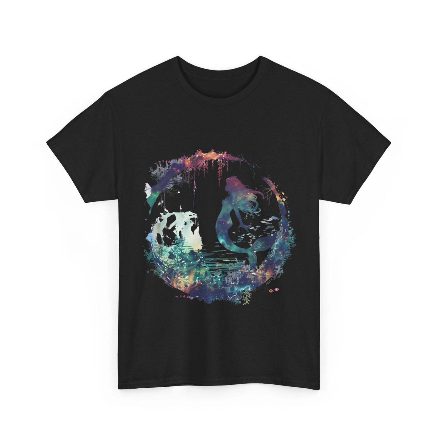 Enchanted Mermaid Silhouette - Dark Academia Unisex Heavy Cotton Tee
