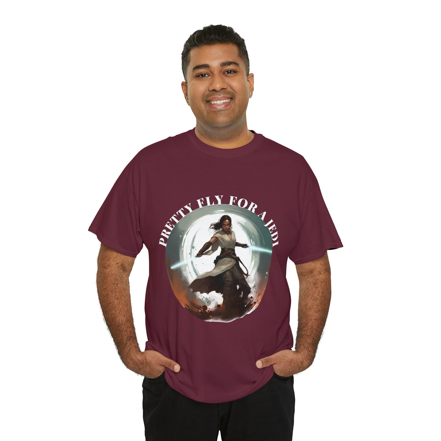 Pretty Fly for a Jedi Tee Shirt - Perfect Gift for Sci-Fi Fans Unisex Heavy Cotton Tee