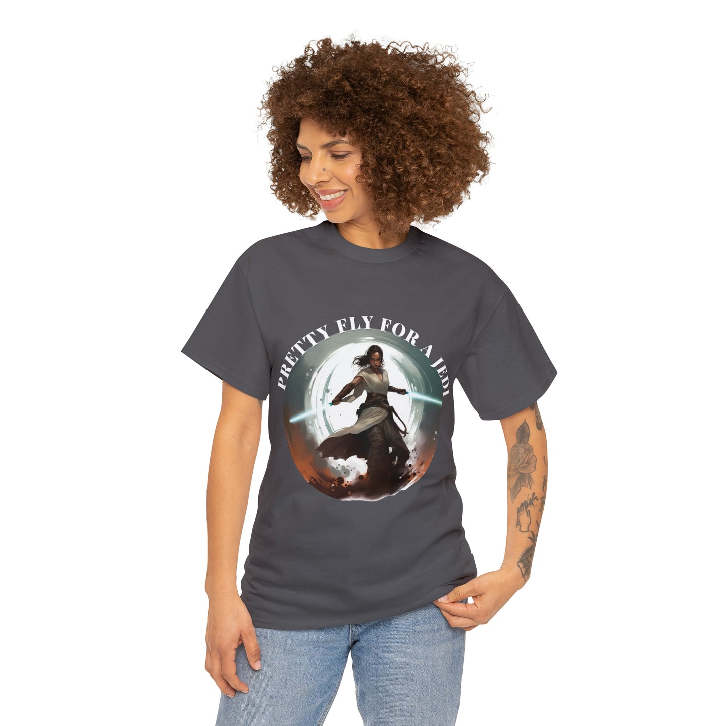 Pretty Fly for a Jedi Tee Shirt - Perfect Gift for Sci-Fi Fans Unisex Heavy Cotton Tee