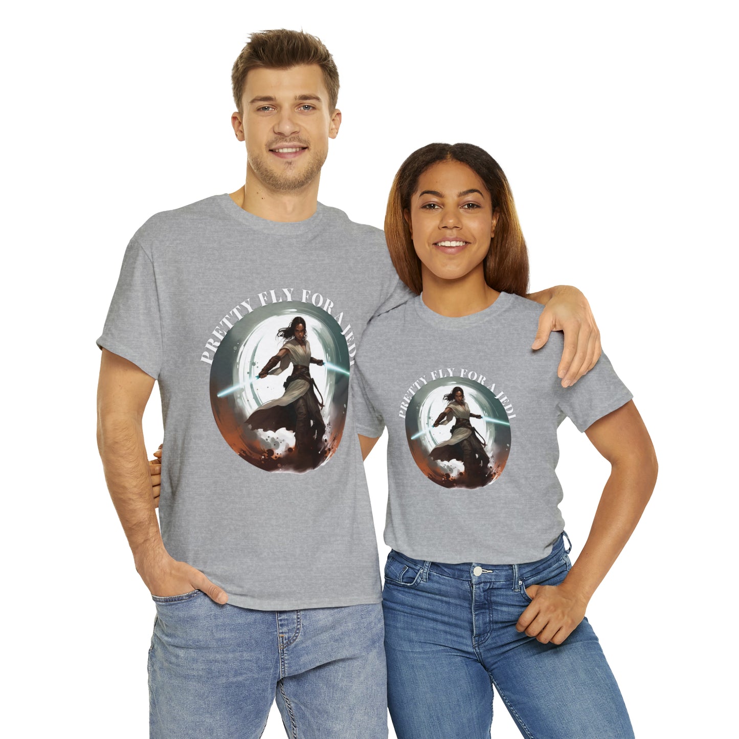 Pretty Fly for a Jedi Tee Shirt - Perfect Gift for Sci-Fi Fans Unisex Heavy Cotton Tee
