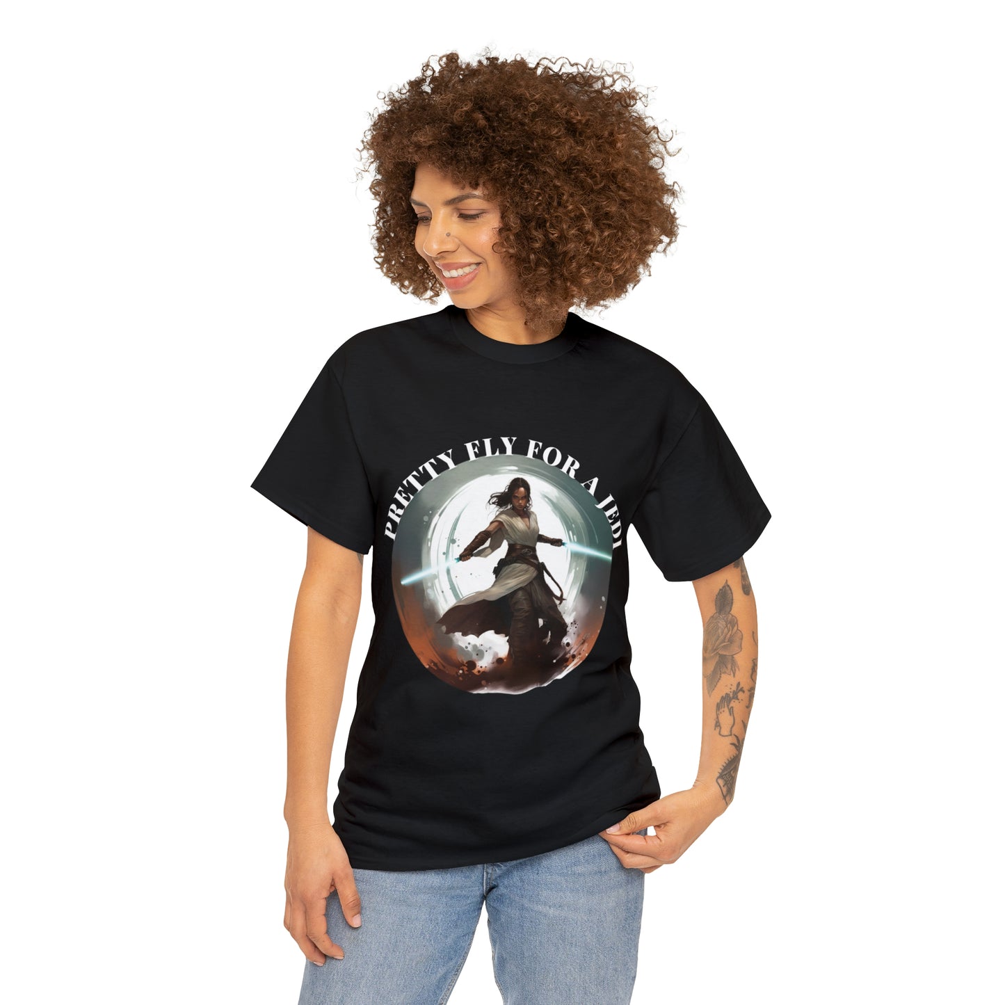 Pretty Fly for a Jedi Tee Shirt - Perfect Gift for Sci-Fi Fans Unisex Heavy Cotton Tee