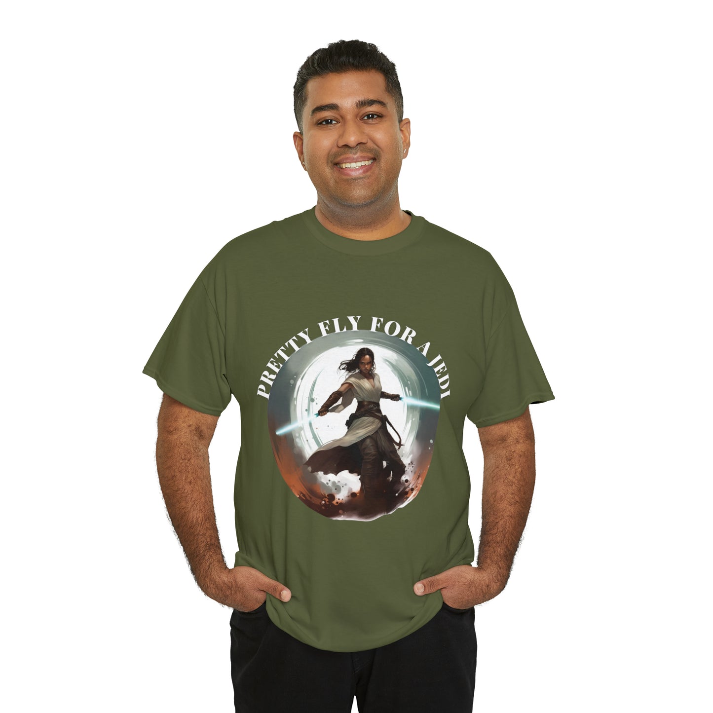 Pretty Fly for a Jedi Tee Shirt - Perfect Gift for Sci-Fi Fans Unisex Heavy Cotton Tee