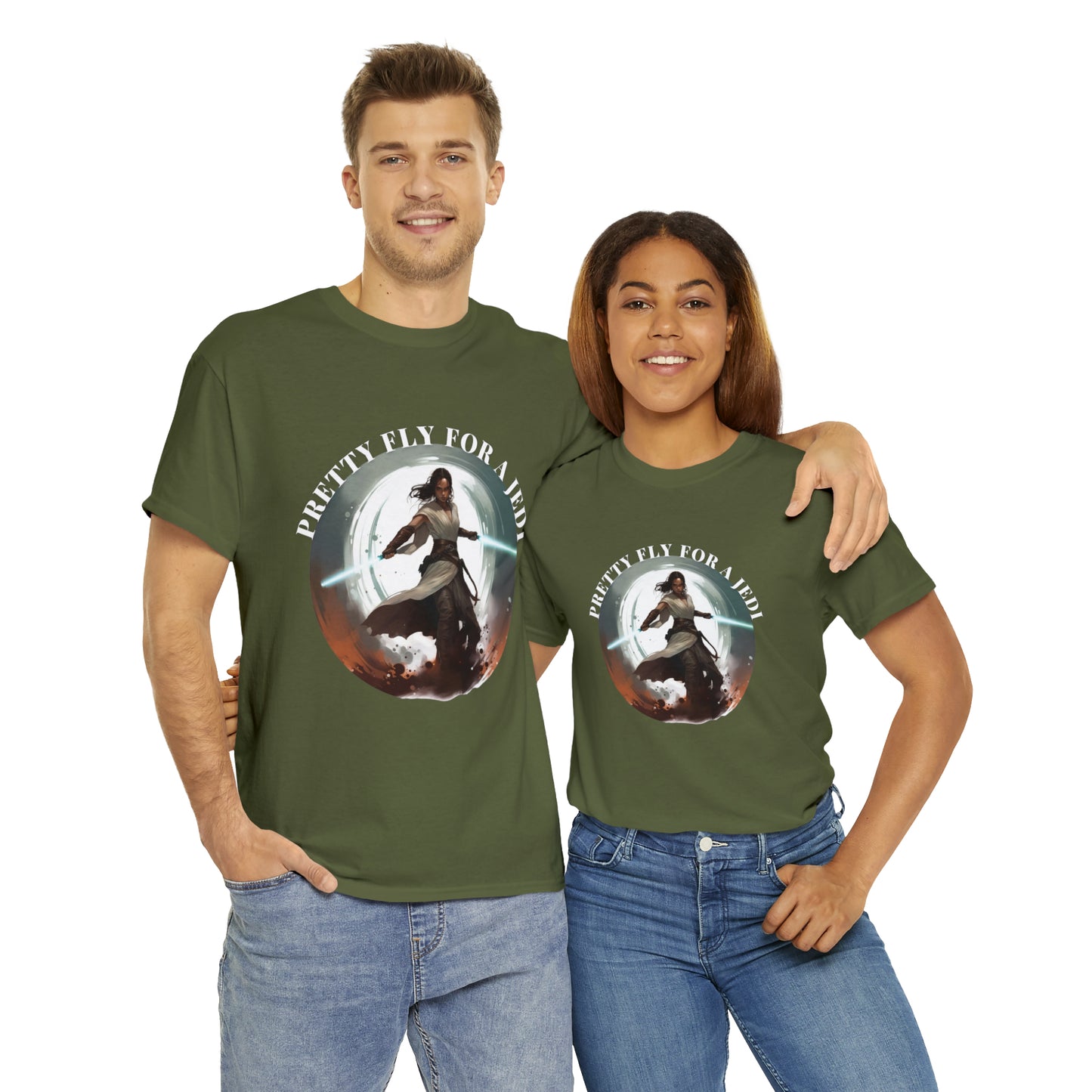 Pretty Fly for a Jedi Tee Shirt - Perfect Gift for Sci-Fi Fans Unisex Heavy Cotton Tee