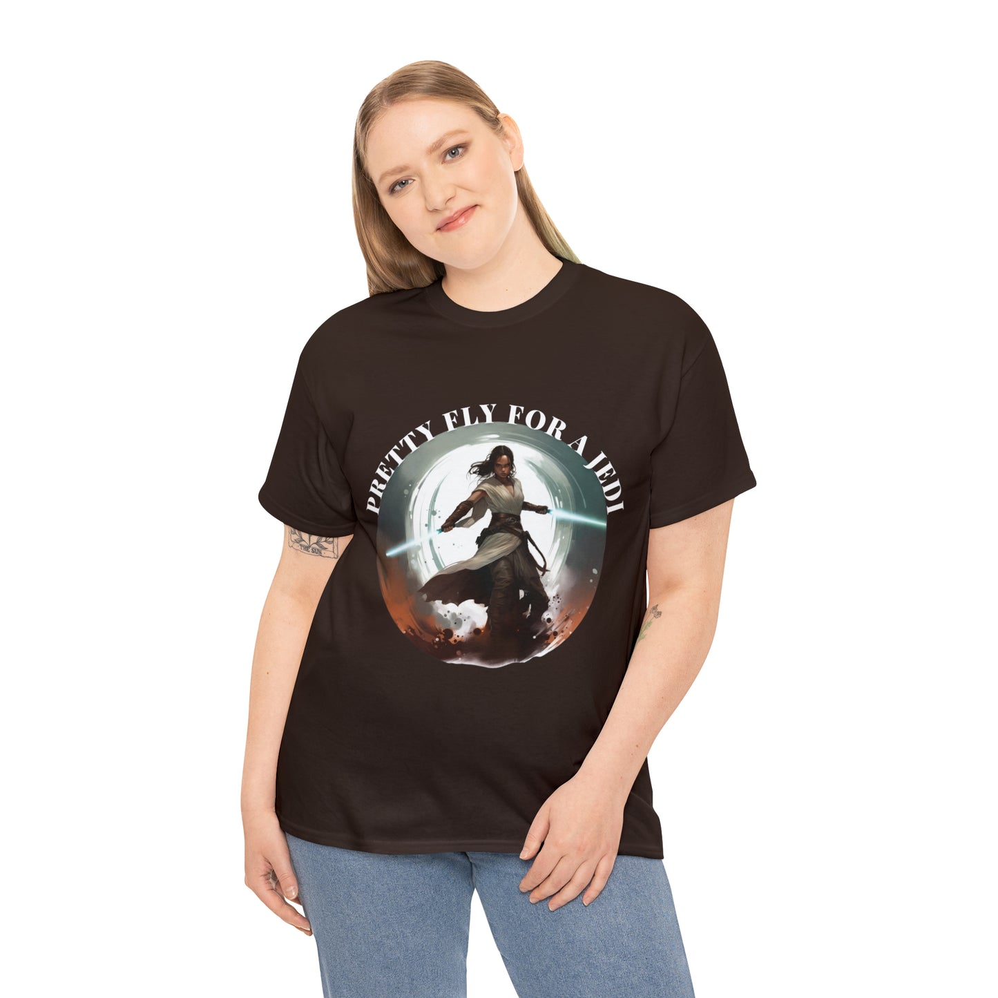 Pretty Fly for a Jedi Tee Shirt - Perfect Gift for Sci-Fi Fans Unisex Heavy Cotton Tee