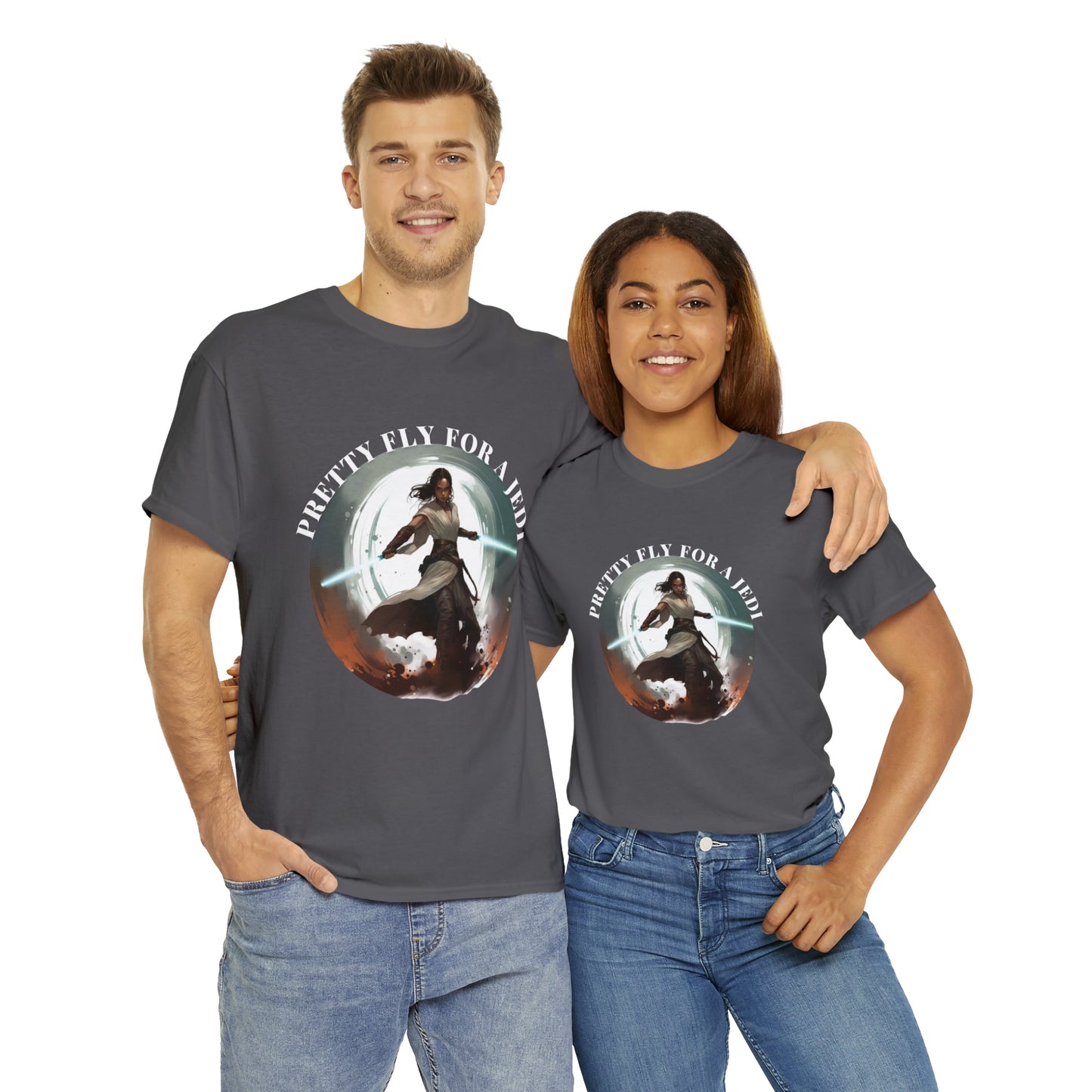 Pretty Fly for a Jedi Tee Shirt - Perfect Gift for Sci-Fi Fans Unisex Heavy Cotton Tee