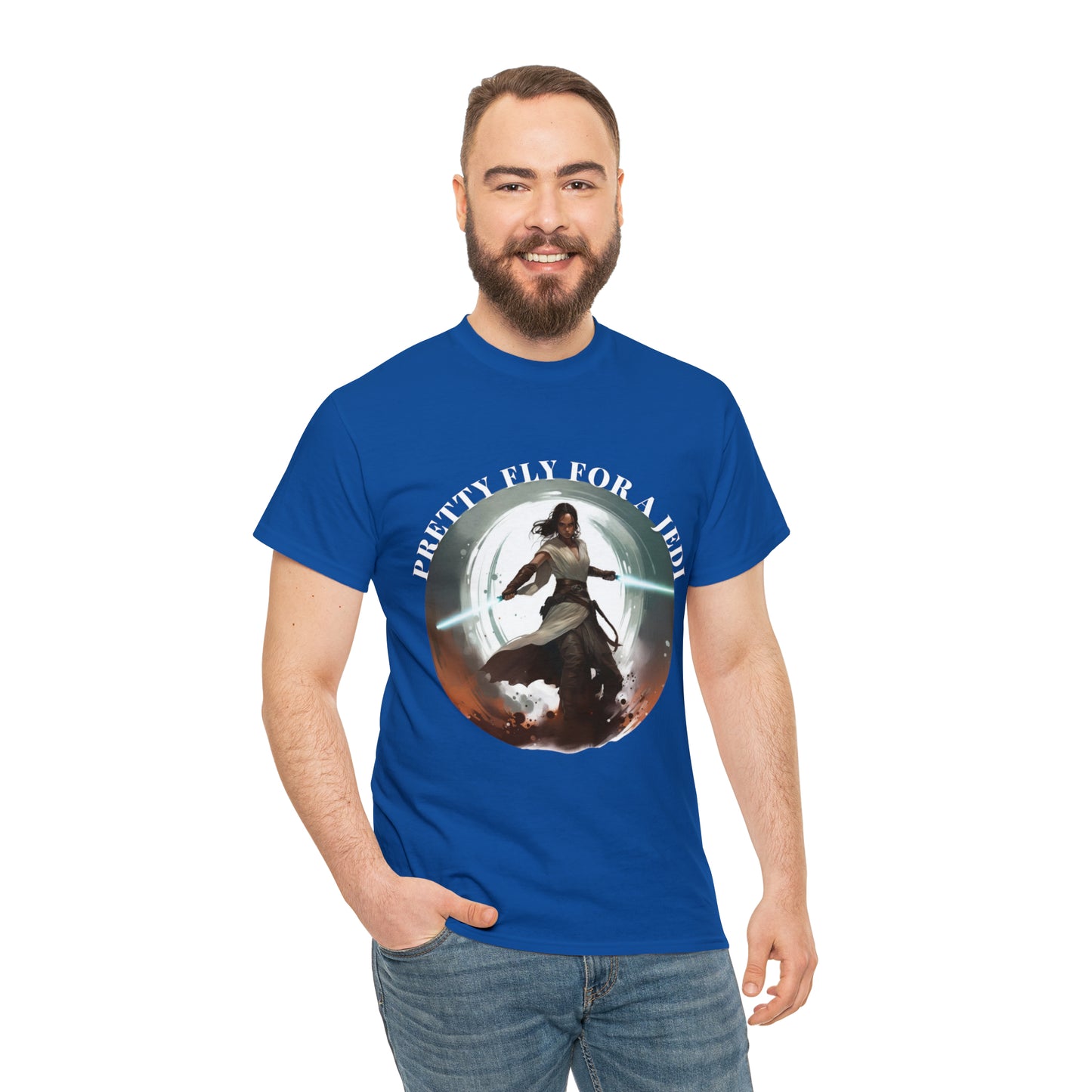 Pretty Fly for a Jedi Tee Shirt - Perfect Gift for Sci-Fi Fans Unisex Heavy Cotton Tee