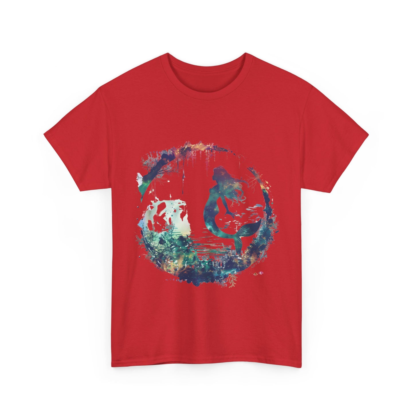 Enchanted Mermaid Silhouette - Dark Academia Unisex Heavy Cotton Tee