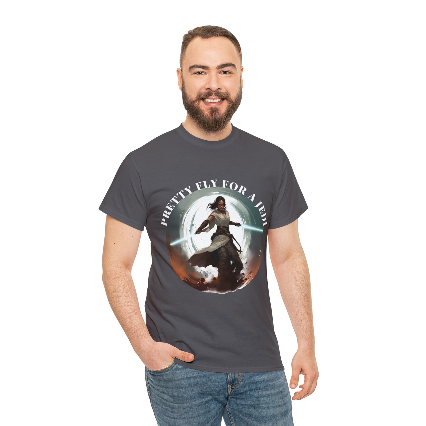 Pretty Fly for a Jedi Tee Shirt - Perfect Gift for Sci-Fi Fans Unisex Heavy Cotton Tee