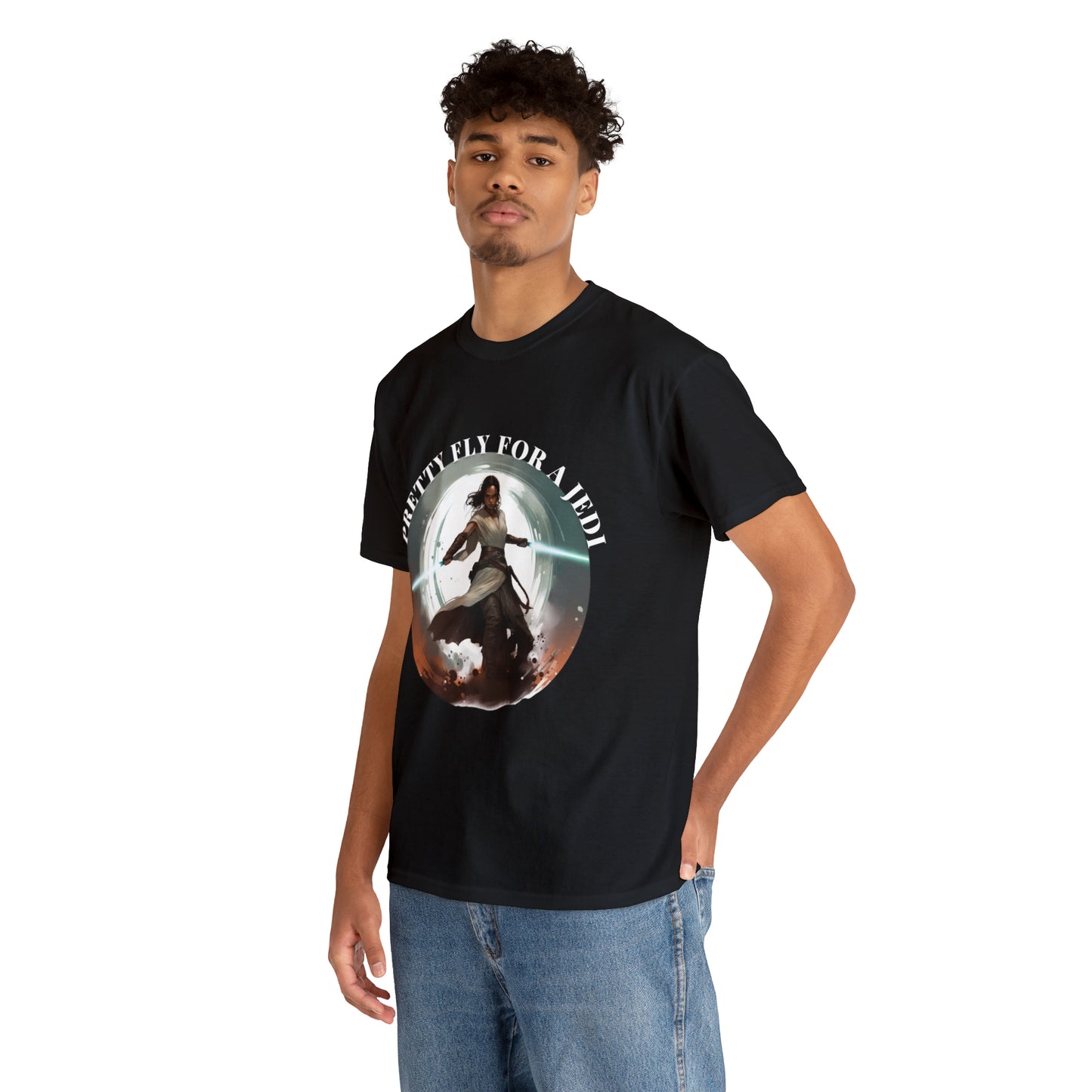 Pretty Fly for a Jedi Tee Shirt - Perfect Gift for Sci-Fi Fans Unisex Heavy Cotton Tee