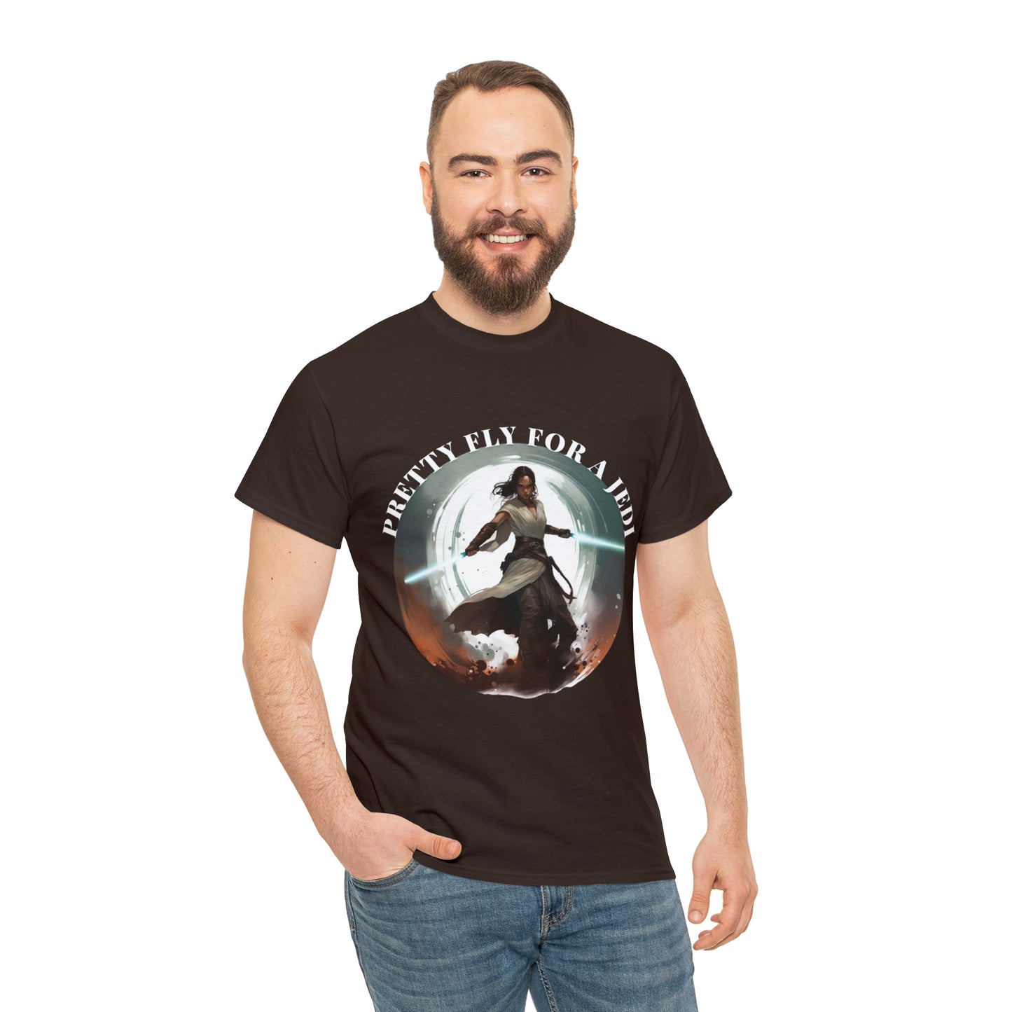 Pretty Fly for a Jedi Tee Shirt - Perfect Gift for Sci-Fi Fans Unisex Heavy Cotton Tee