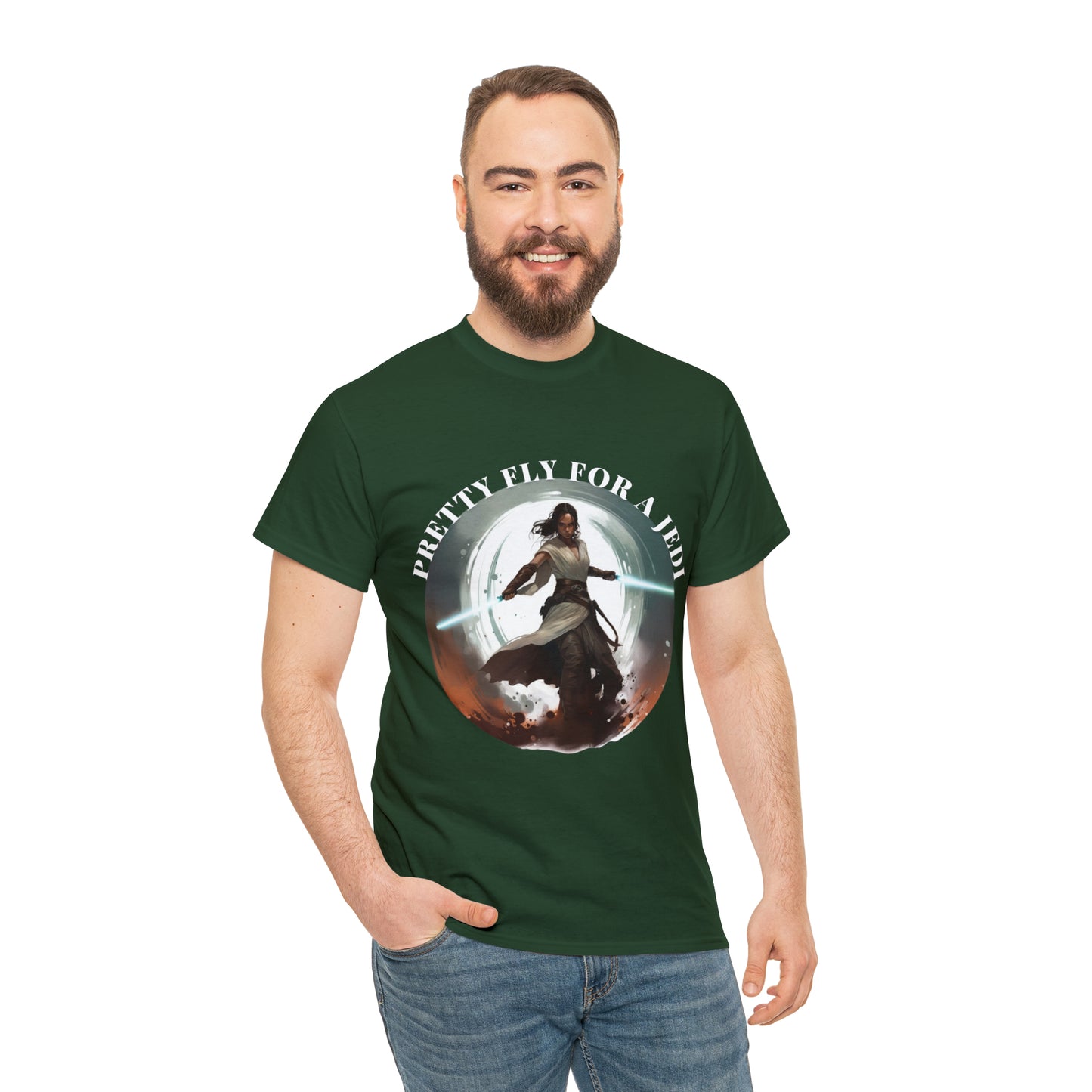 Pretty Fly for a Jedi Tee Shirt - Perfect Gift for Sci-Fi Fans Unisex Heavy Cotton Tee