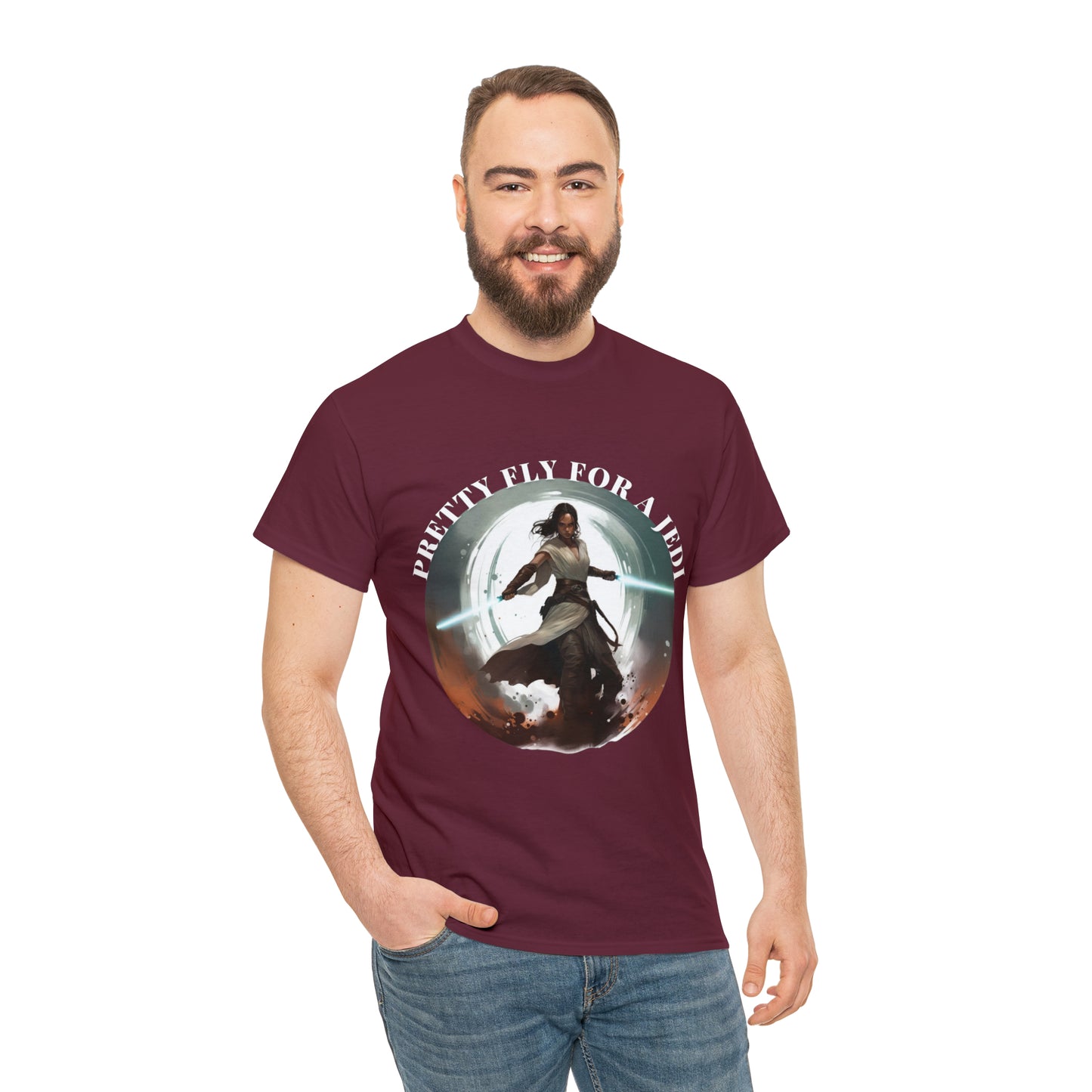 Pretty Fly for a Jedi Tee Shirt - Perfect Gift for Sci-Fi Fans Unisex Heavy Cotton Tee