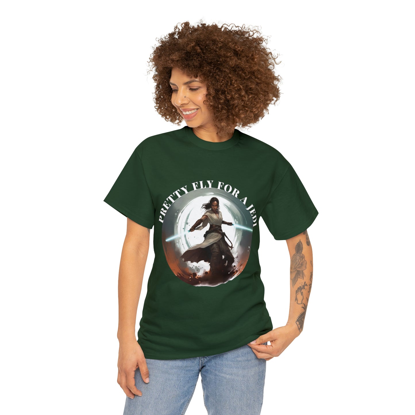 Pretty Fly for a Jedi Tee Shirt - Perfect Gift for Sci-Fi Fans Unisex Heavy Cotton Tee