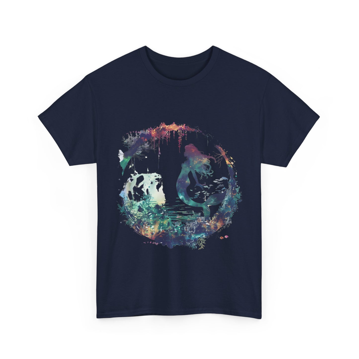 Enchanted Mermaid Silhouette - Dark Academia Unisex Heavy Cotton Tee