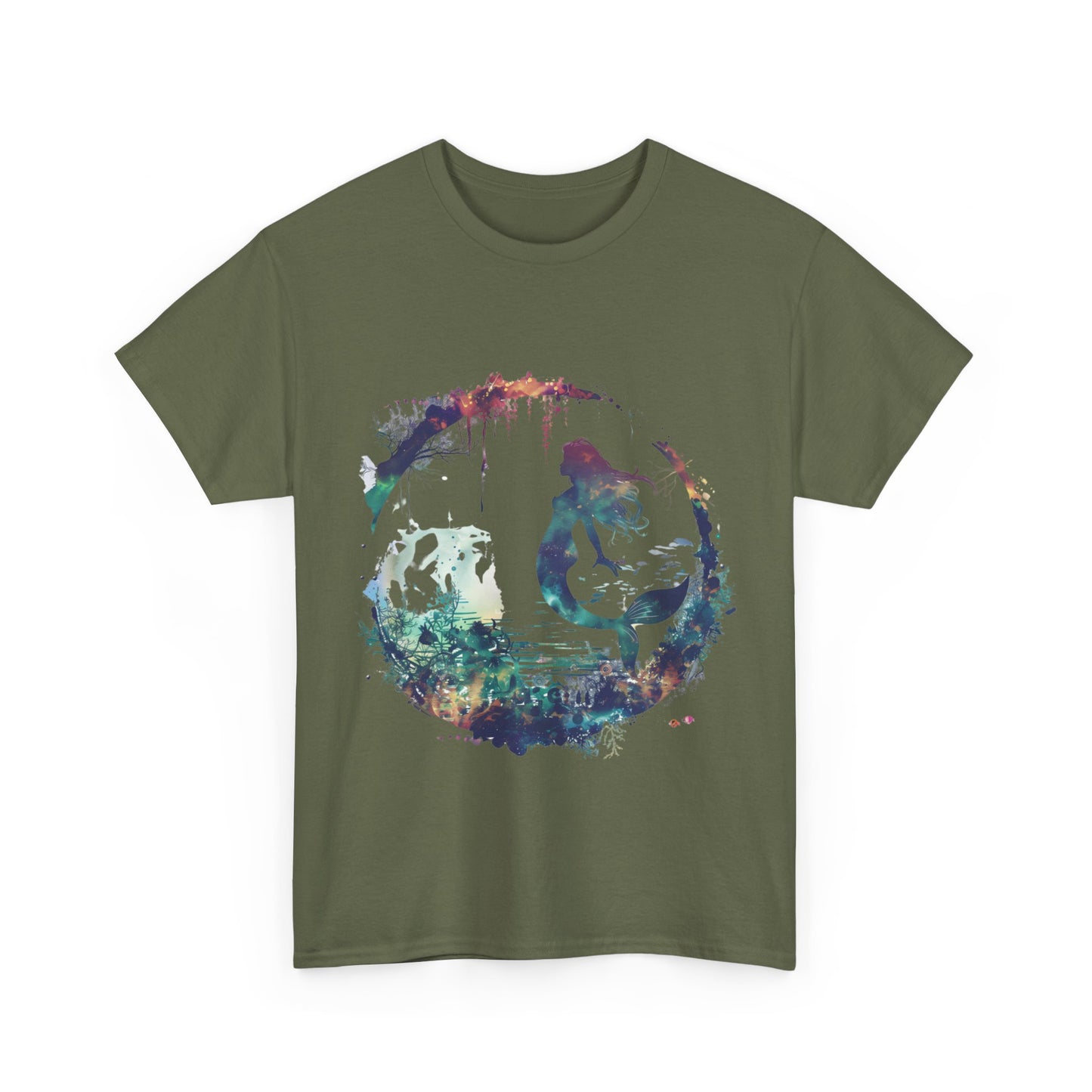 Enchanted Mermaid Silhouette - Dark Academia Unisex Heavy Cotton Tee