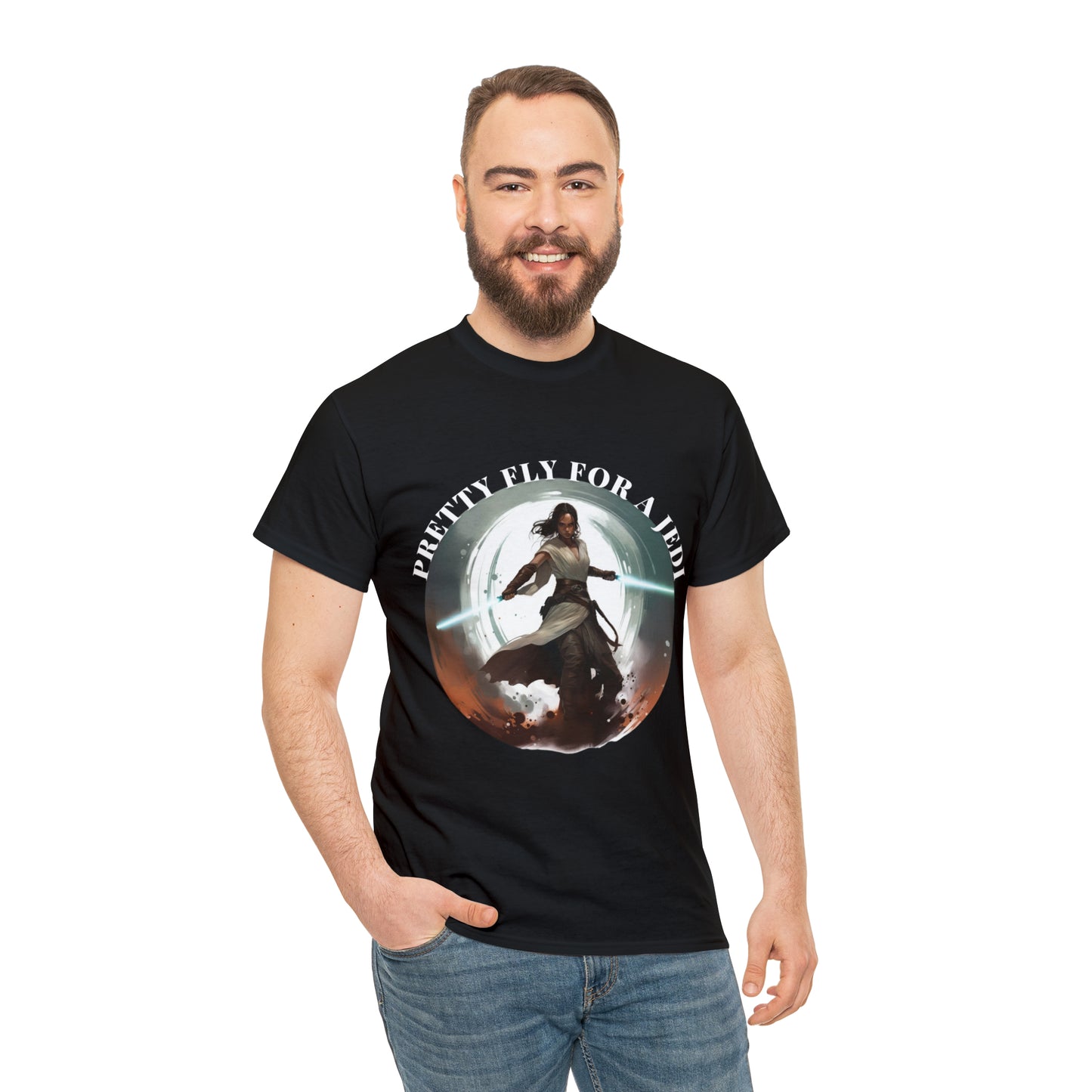 Pretty Fly for a Jedi Tee Shirt - Perfect Gift for Sci-Fi Fans Unisex Heavy Cotton Tee